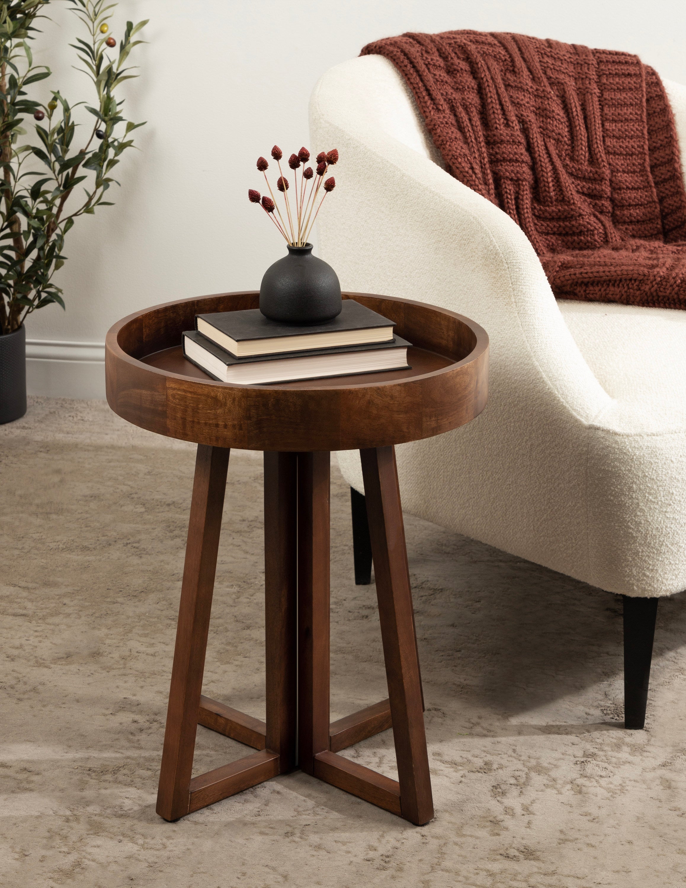 Side Table Walnut Brown 18x18x22 7