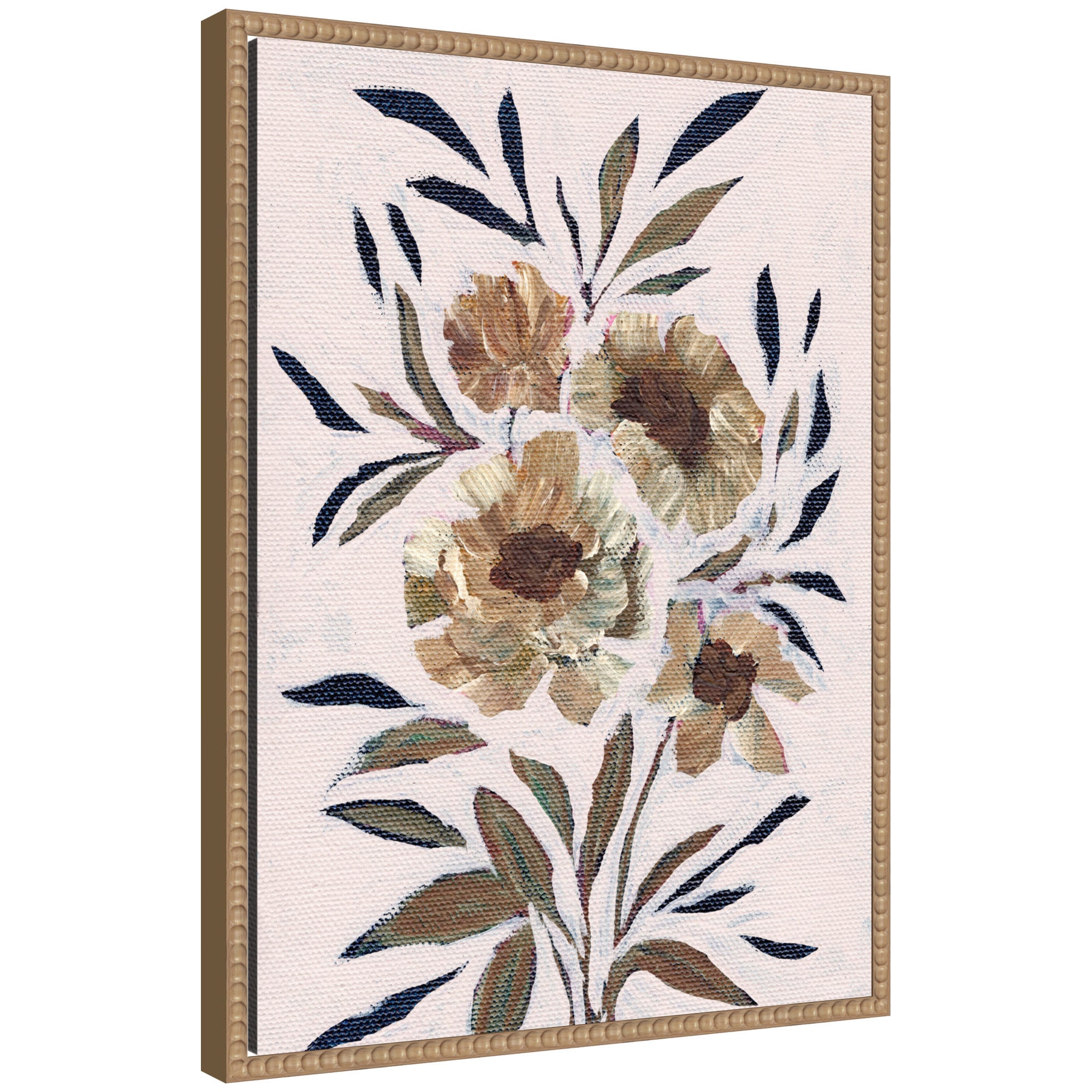 Sylvie Muted Paintrely Florals Framed Canvas by Nikita Jariwala