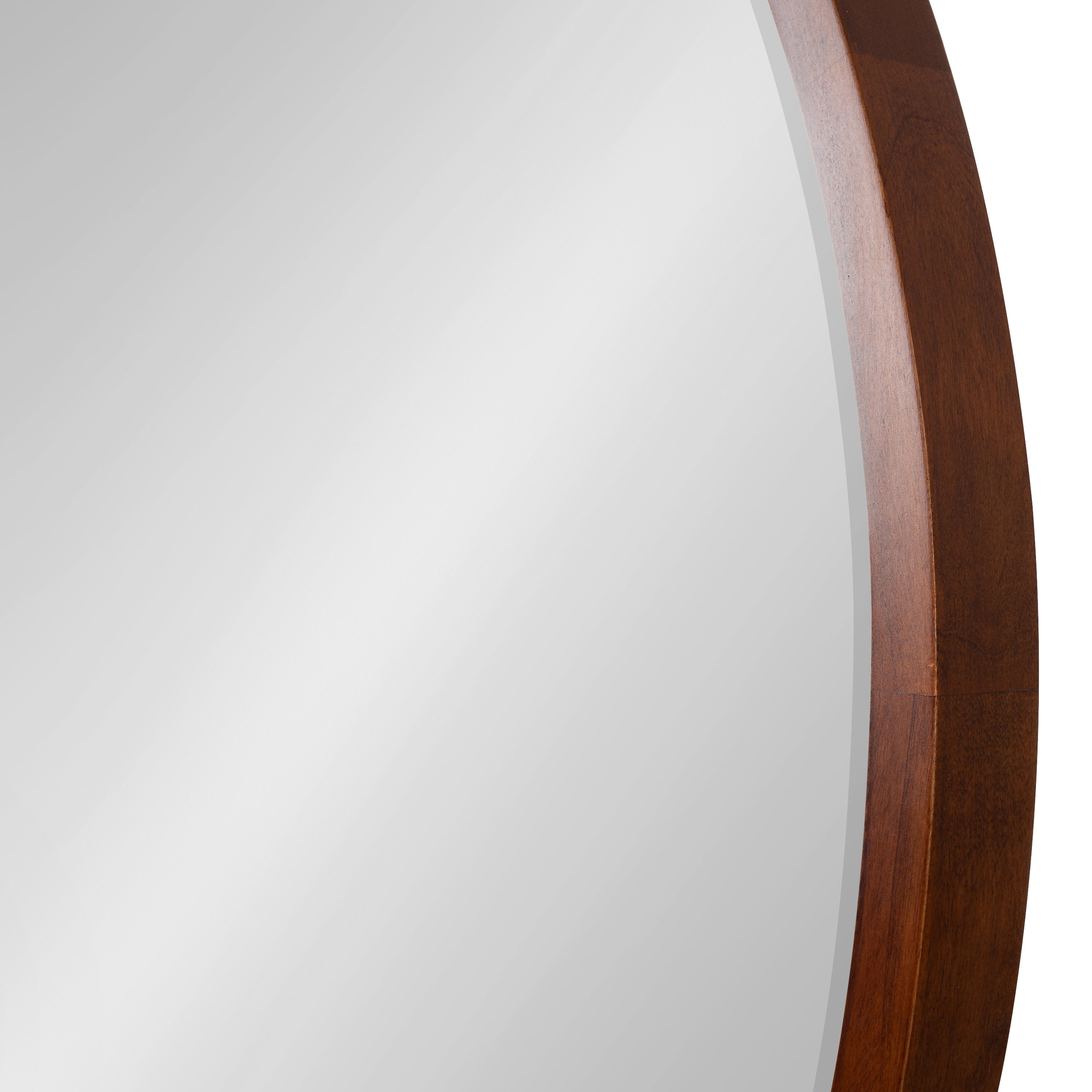 McLean Round Wood Framed Wall Mirror