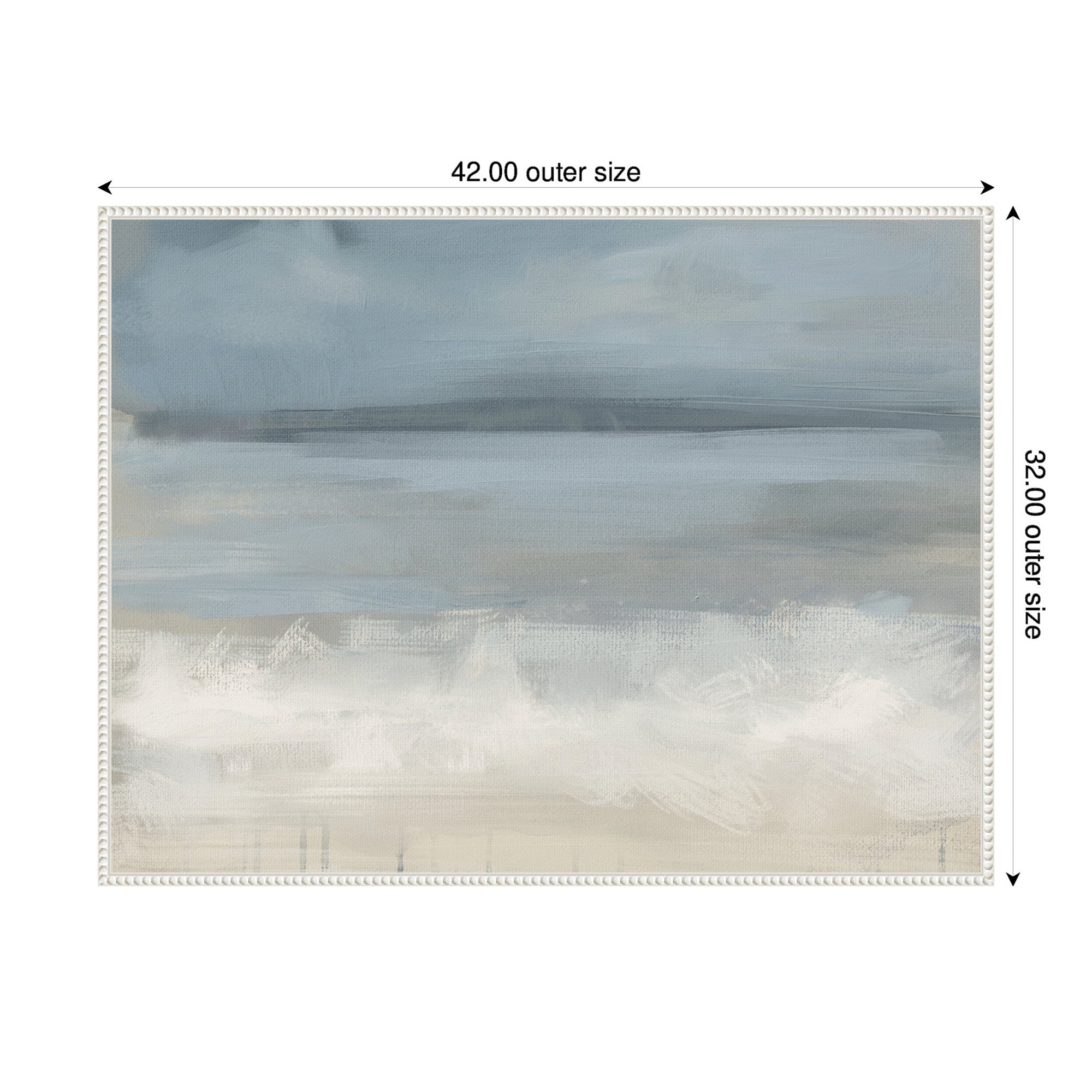 Framed Canvas 42x32 Sylvie Beaded White 2