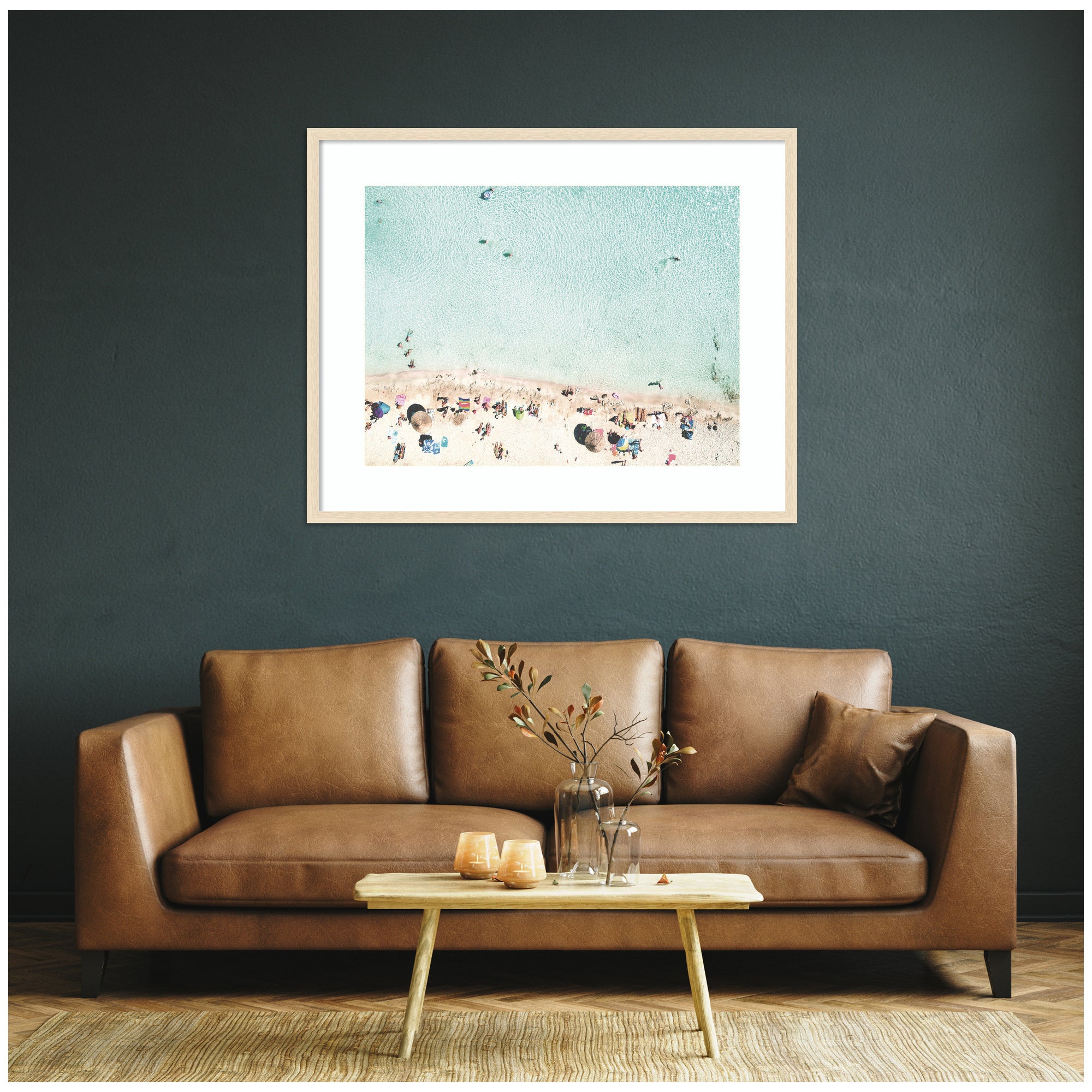 Turquoise Beach from Above No. 2 by Amy Peterson Framed Wall Art Print