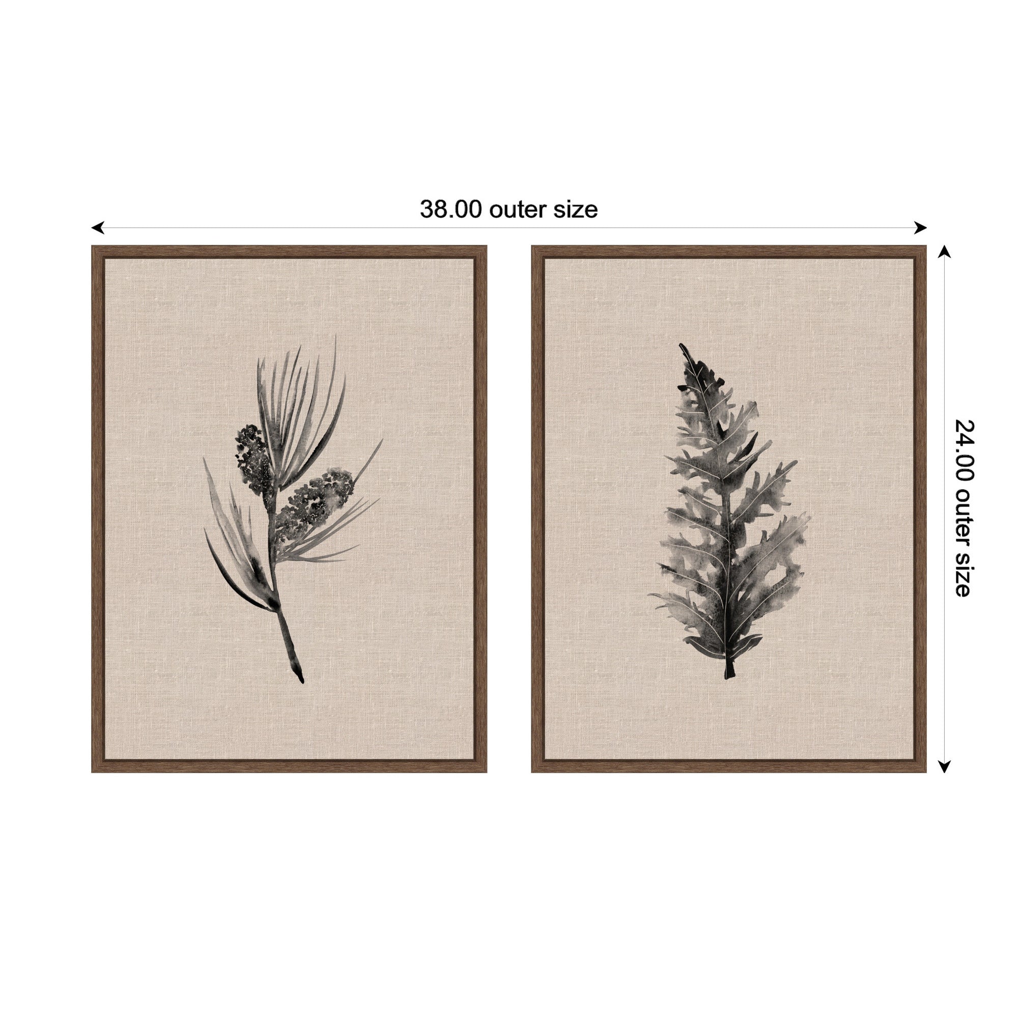 Art Set Sylvie Walnut 2 Piece Set 18x24 2
