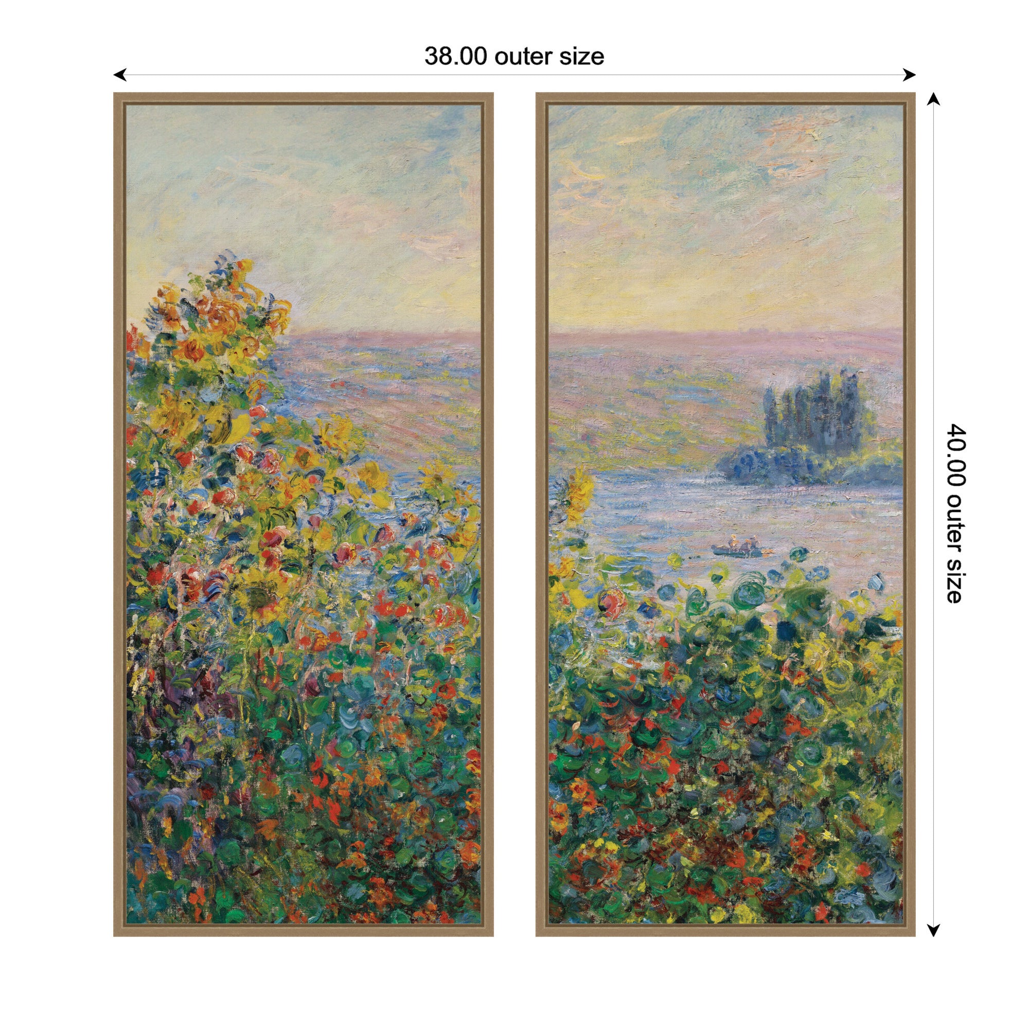 Art Set 2 Piece Set 18x40 Sylvie Dark Gold 2