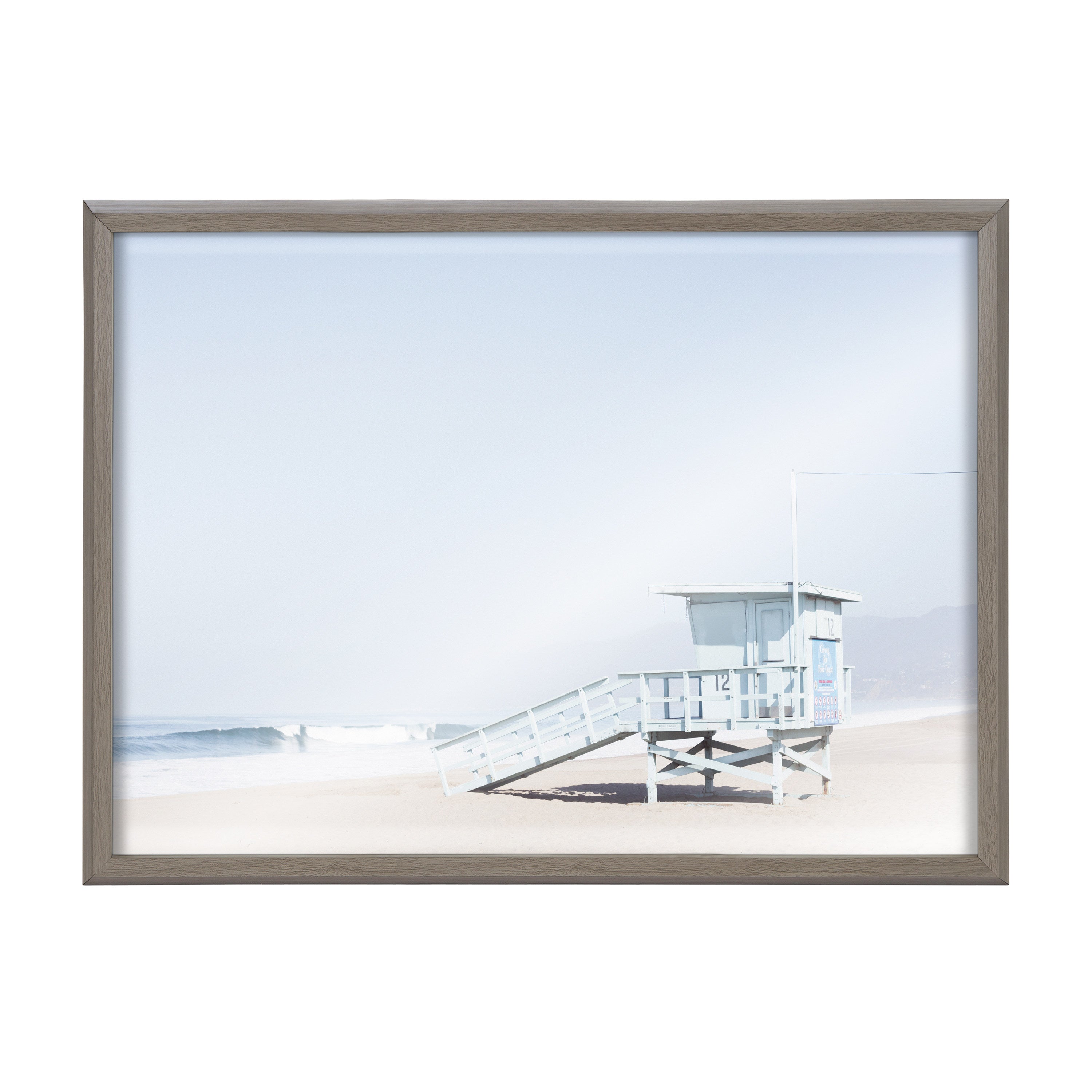 Blake Pale Blue Life Guard Tower Framed Printed Glass by Caroline Mint