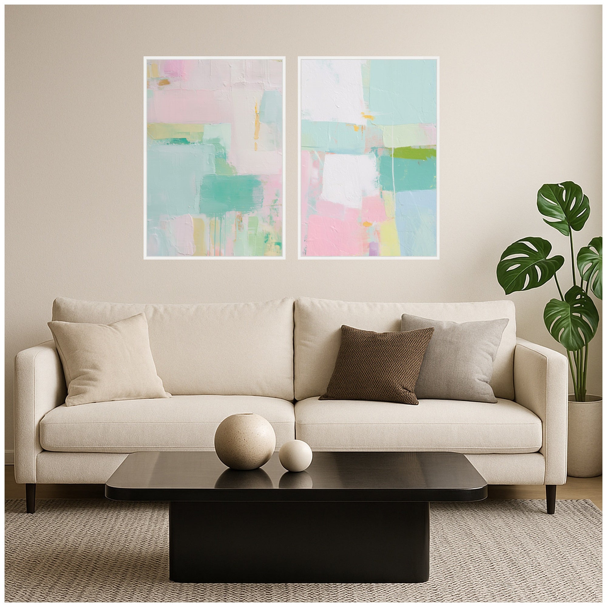 Framed Canvas Sylvie White 2 Piece Set 23x33 5