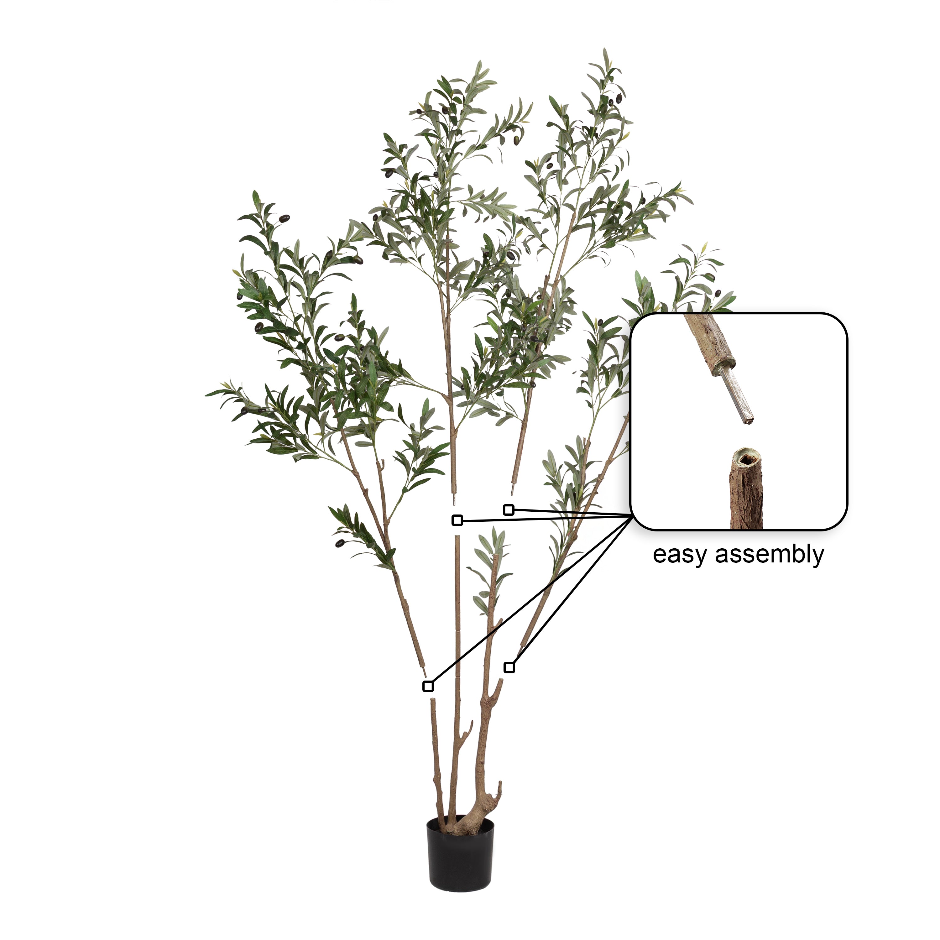 Faux Tree 7' Distressed White 5