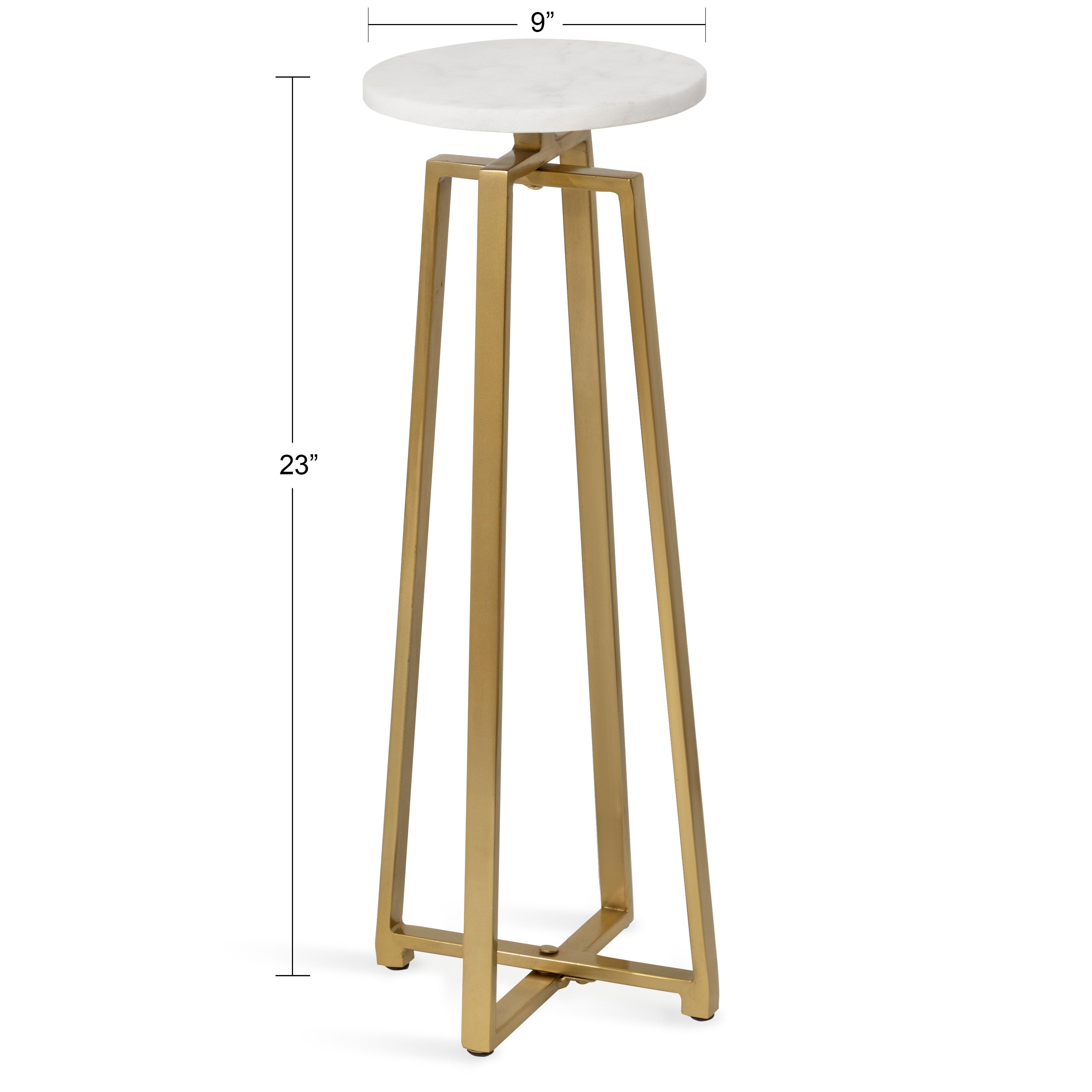 Drink Table Marble Gold 9x9x23 2