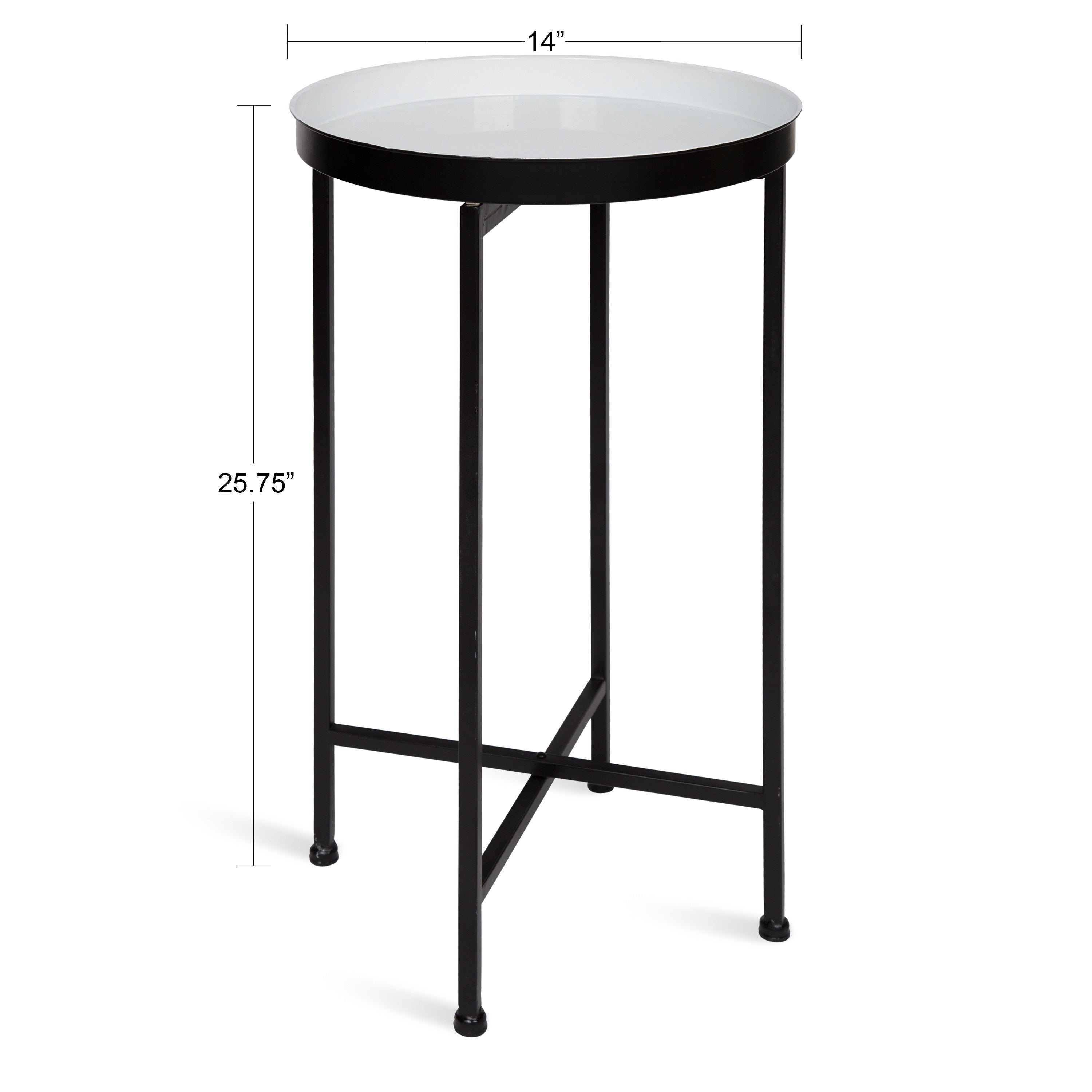 Tea Table Black White 14x14x26 2