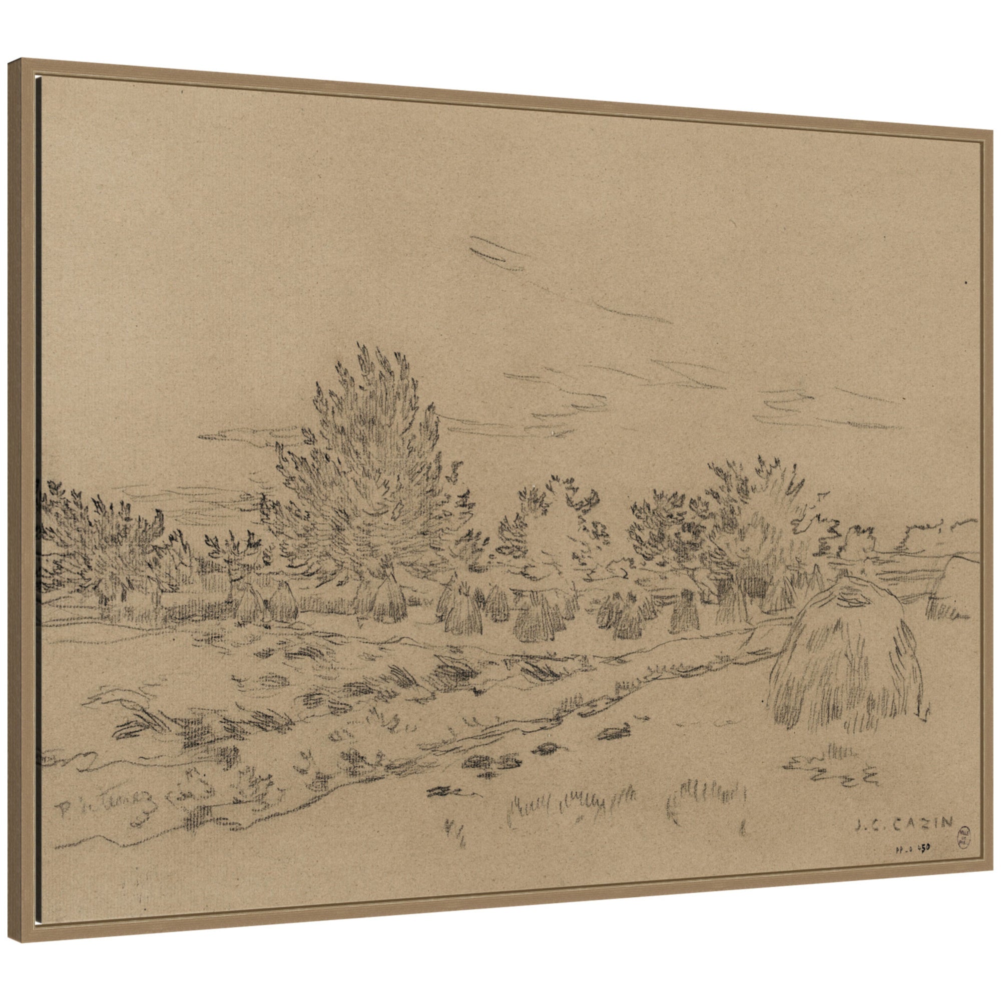 Framed Canvas 38x28 Sylvie Dark Gold 1