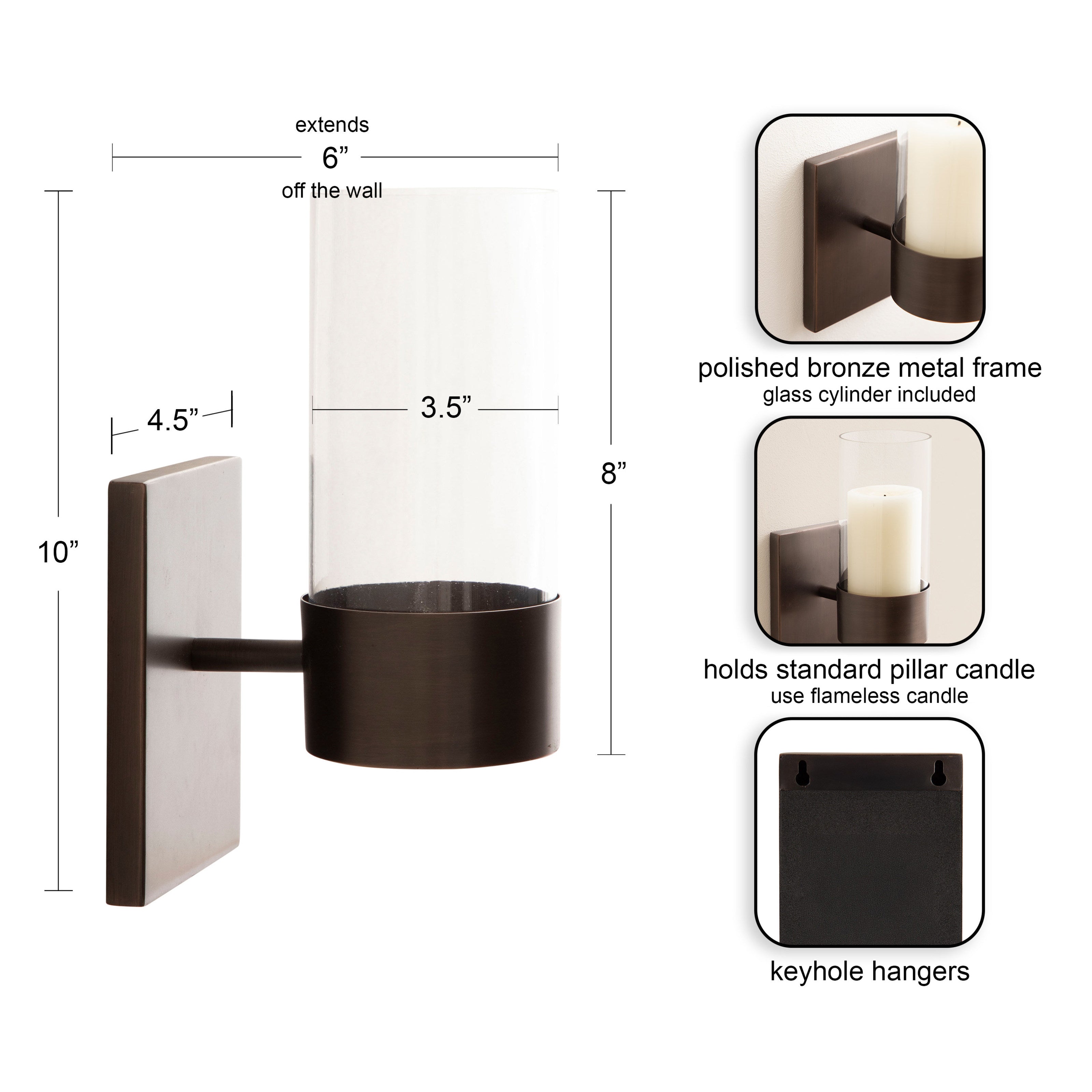 Wall Sconce Bronze 5x6x10 2