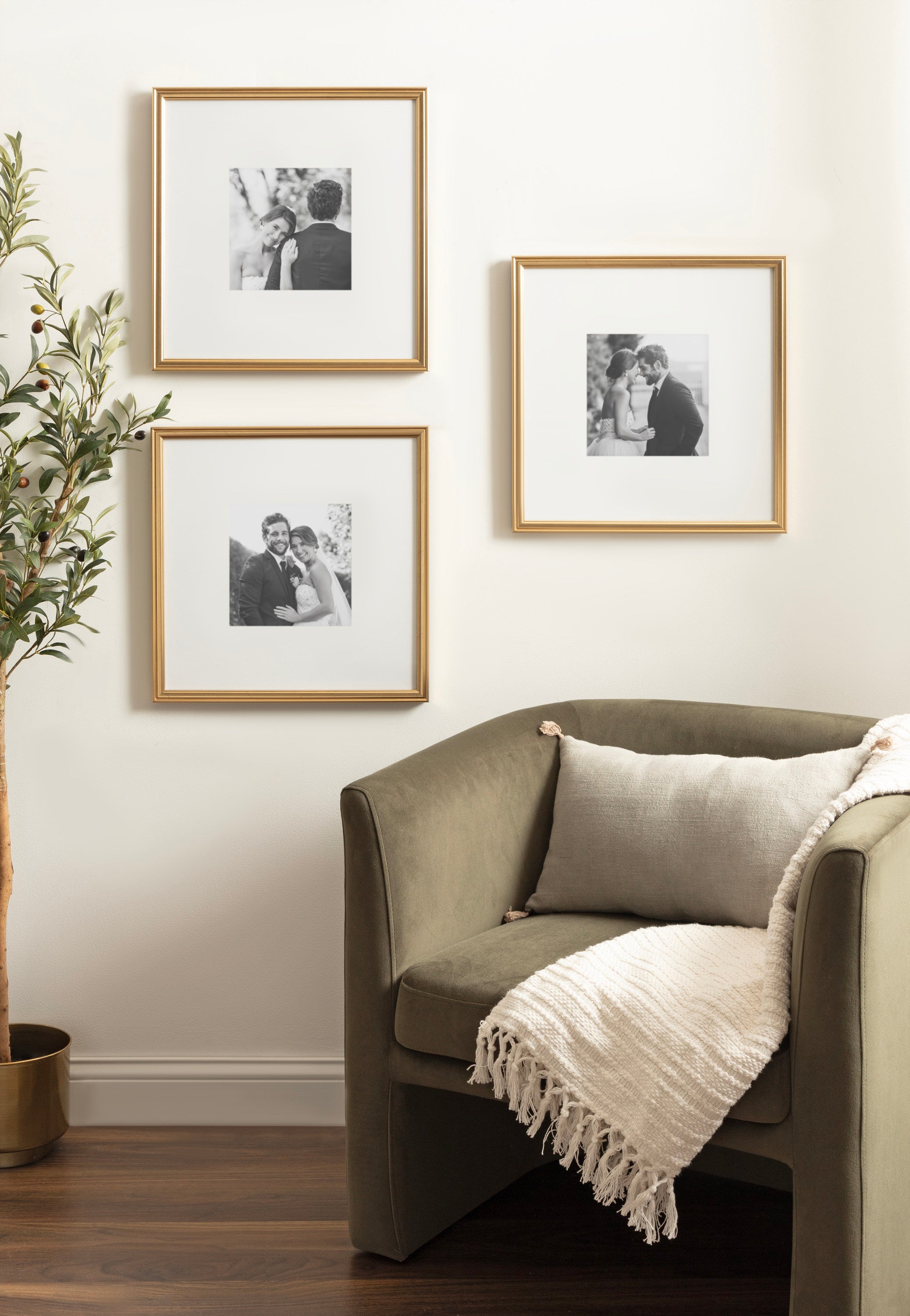 Wall Frame Gold 16x16 matted to 8x8 7