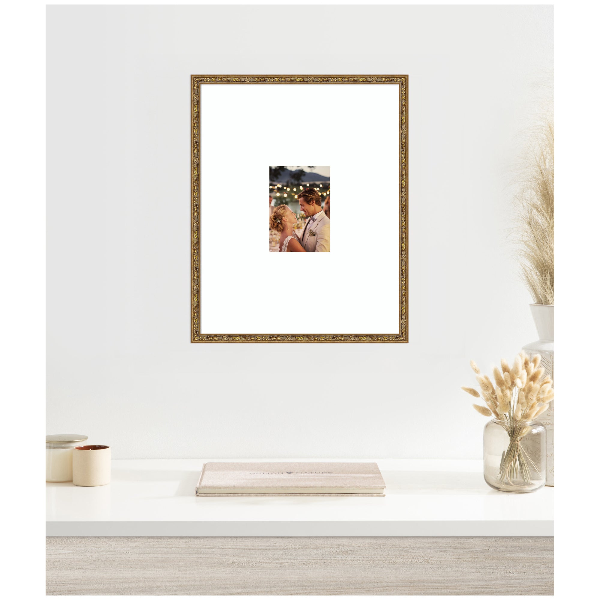 Wall Frame Belvedere Bronze 16x20 matted to 5x7 6