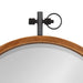 Round Mirror Walnut Brown 24x28 3