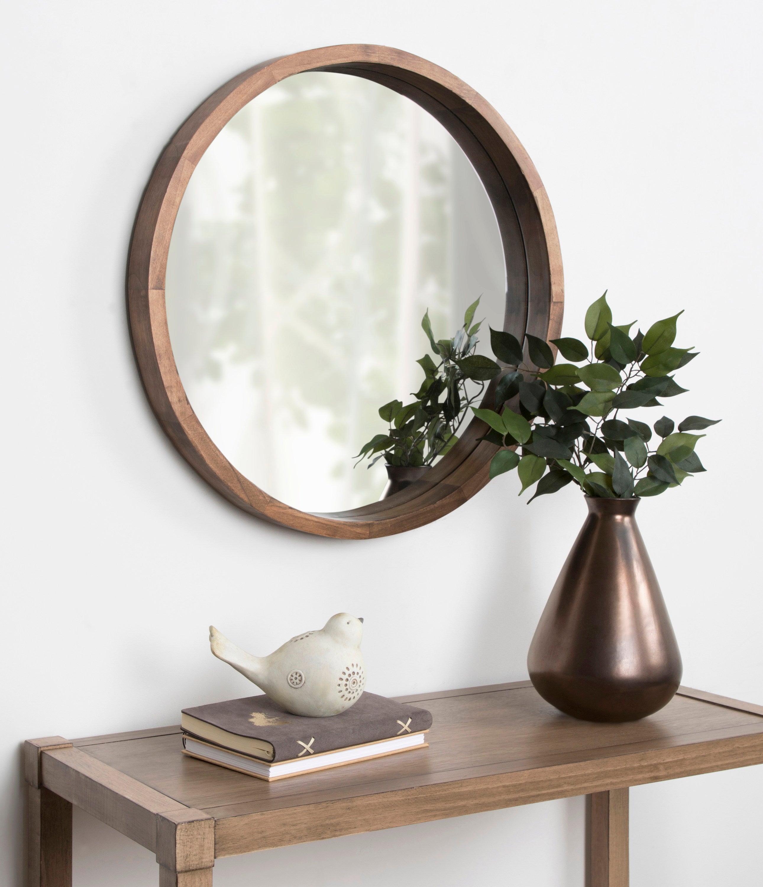 Round Mirror Rustic Brown 22" Diameter 5