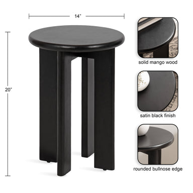 Side Table Black 14x14x20 2