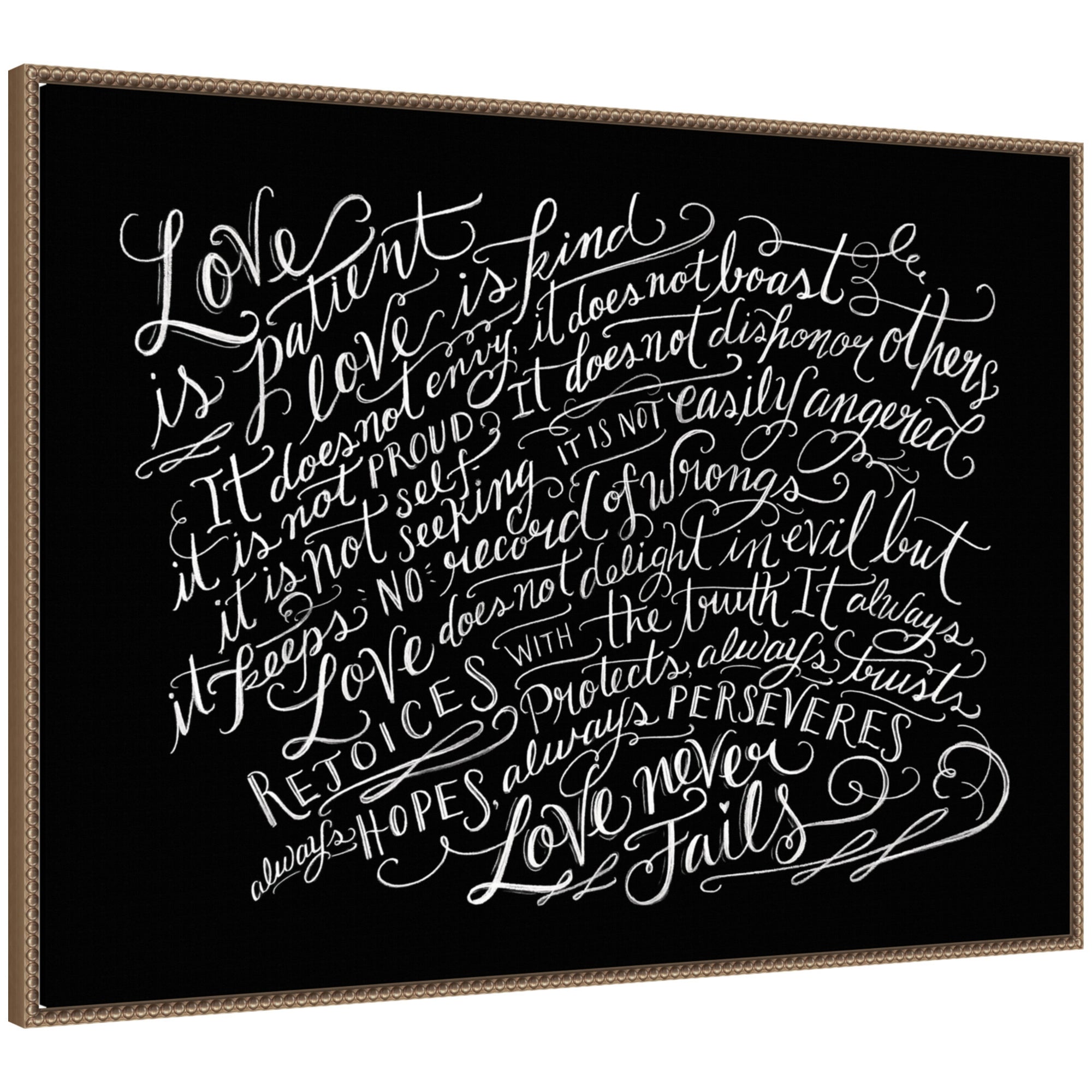 Framed Canvas 38x28 Sylvie Beaded Dark Gold 1