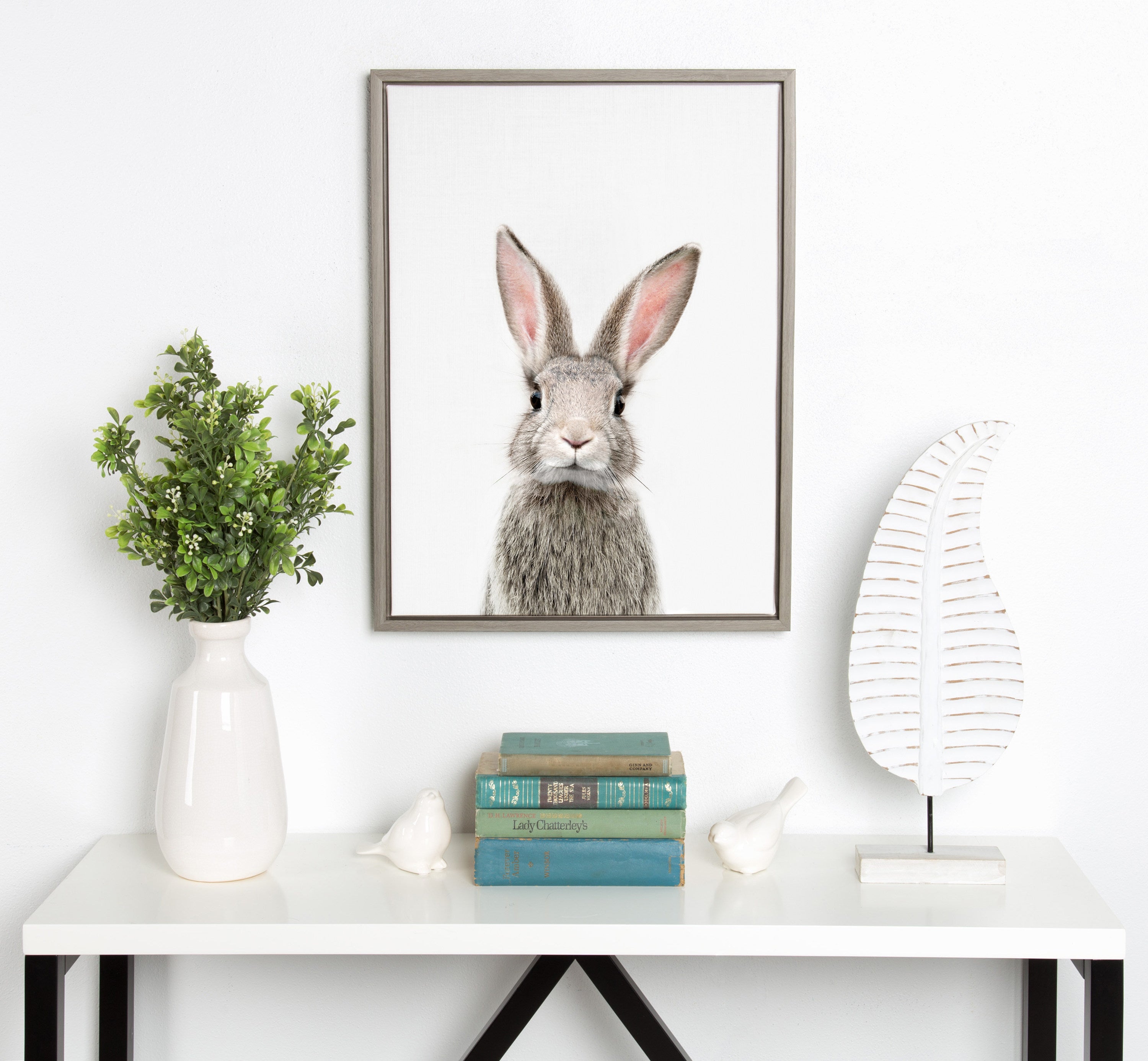 Sylvie Young Rabbit Framed Canvas by Amy Peterson Art Studio