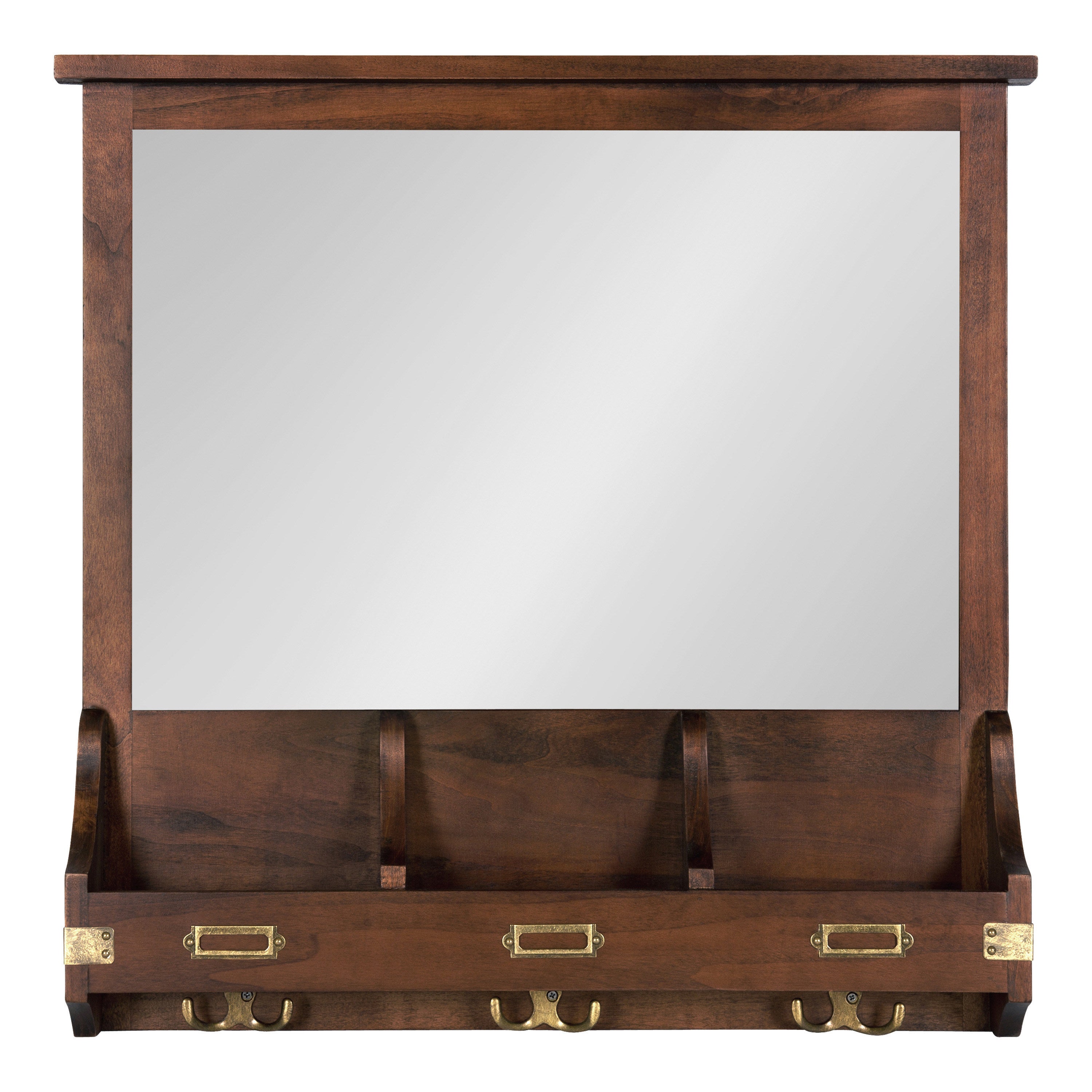 Functional Mirror Walnut Brown 24x24 3