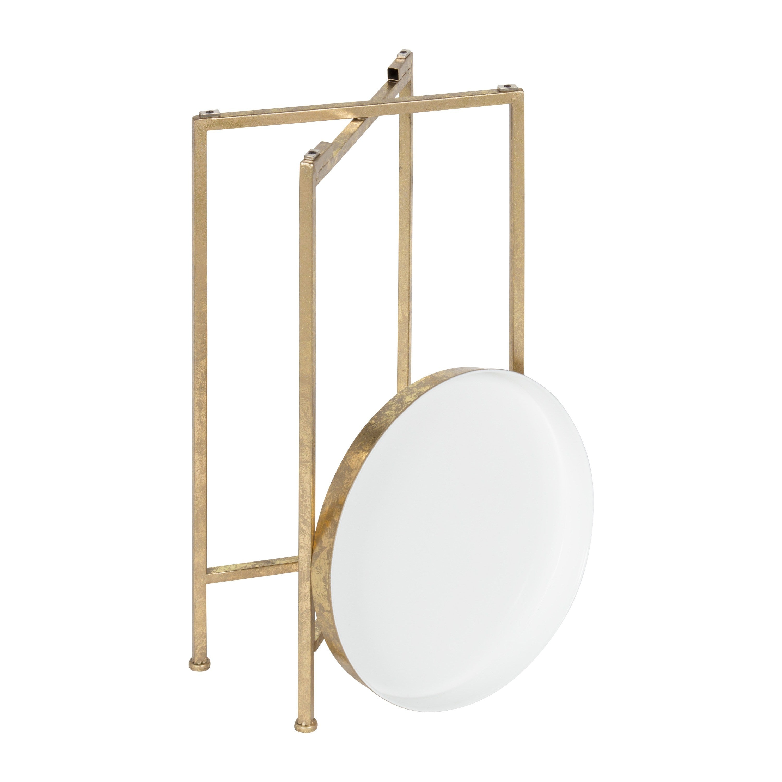 Tea Table Gold White 14x14x26 4