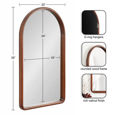 Arch Mirror Dark Brown 20x36 2