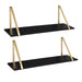 Floating Shelf Black Gold 2 Pk-28" 1