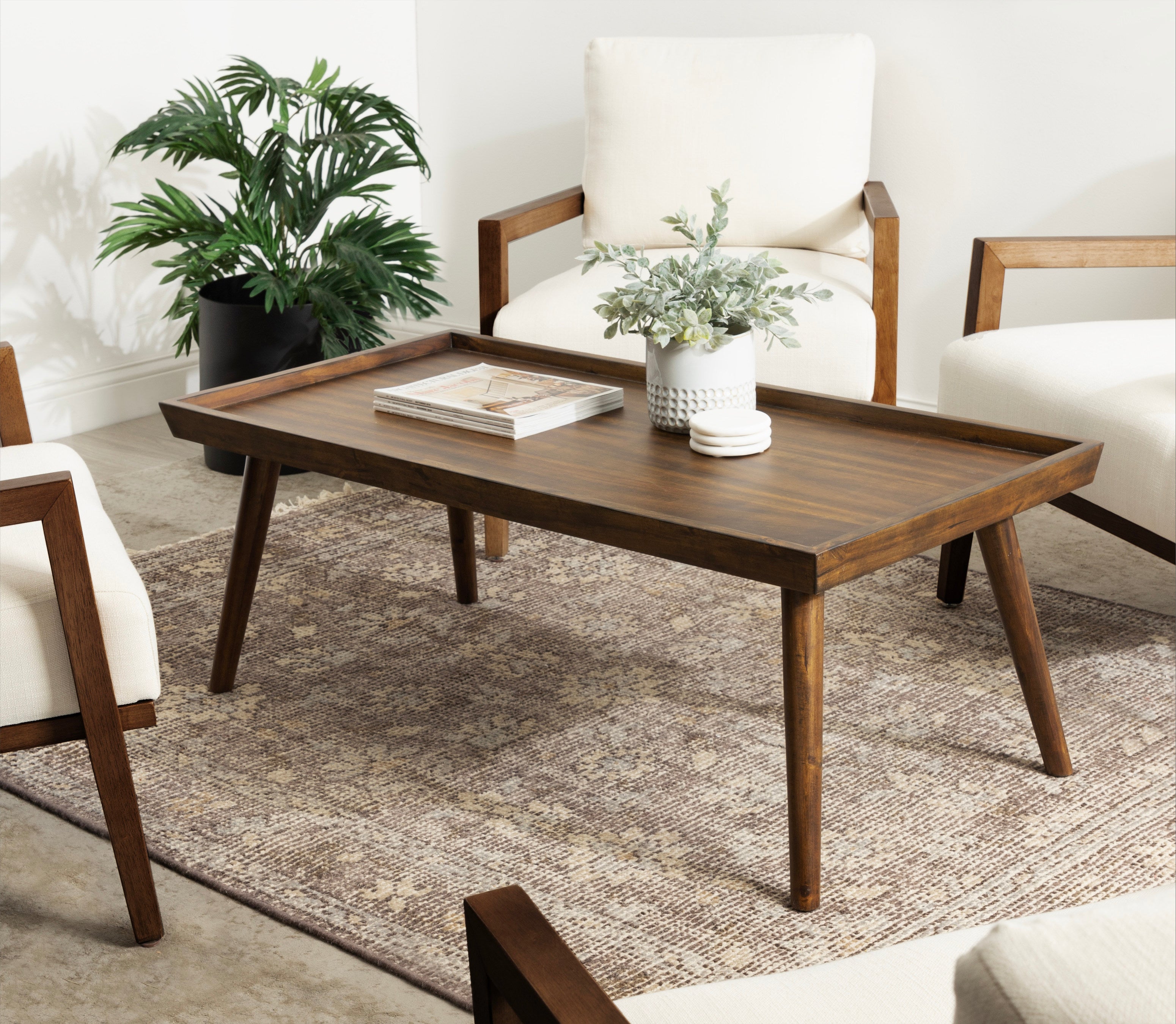 Coffee Table Walnut Brown 46x22x17 7