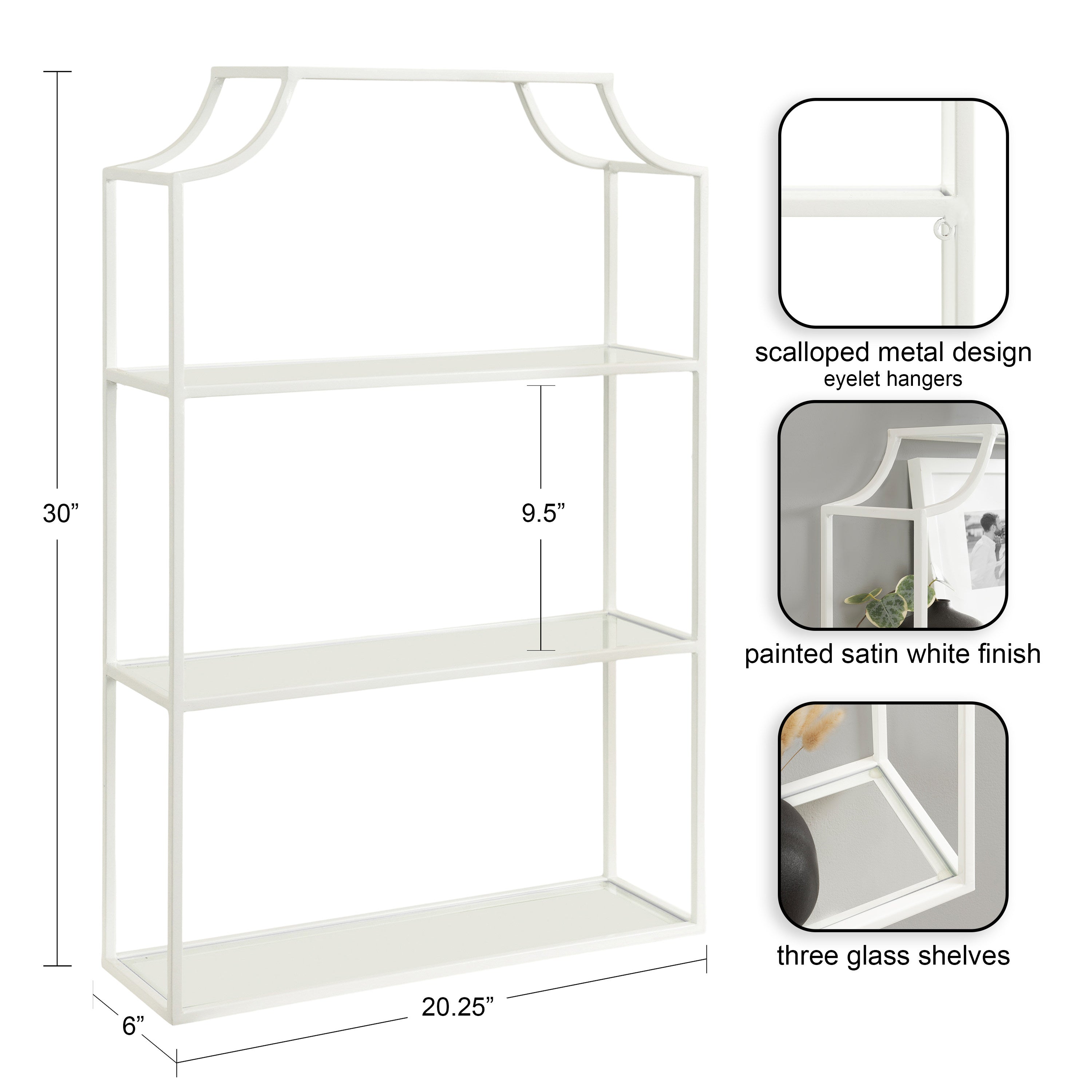 Accent Shelf White 21x30 2