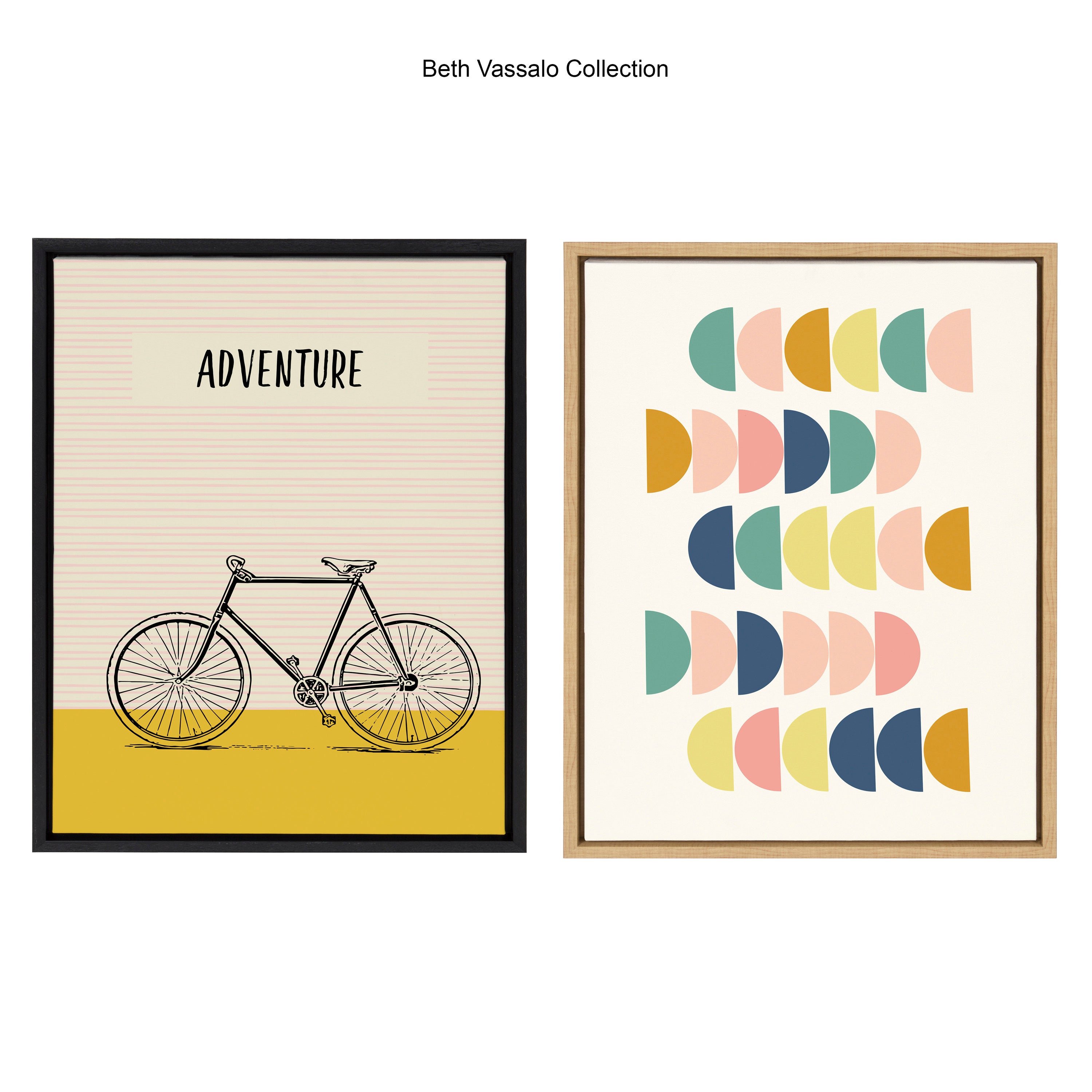 Sylvie Simple Shapes in Soft Colors Framed Canvas by Apricot and Birch