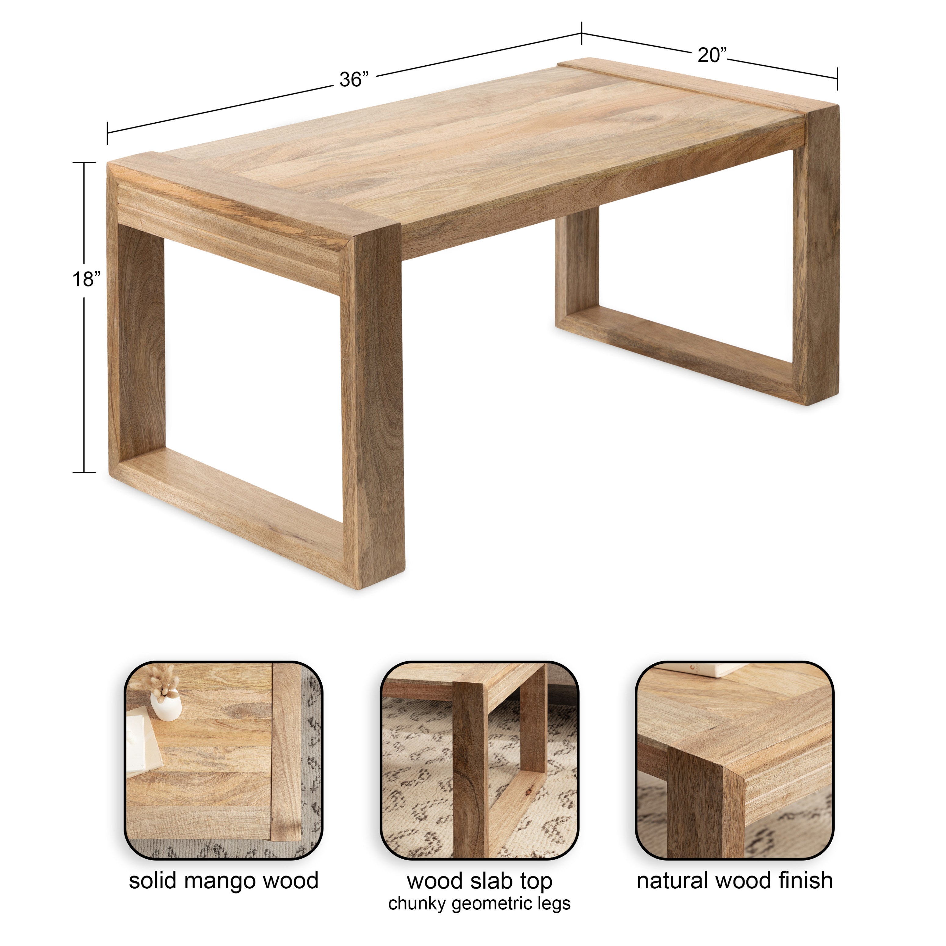 Dhillion Wood Rectangle Coffee Table