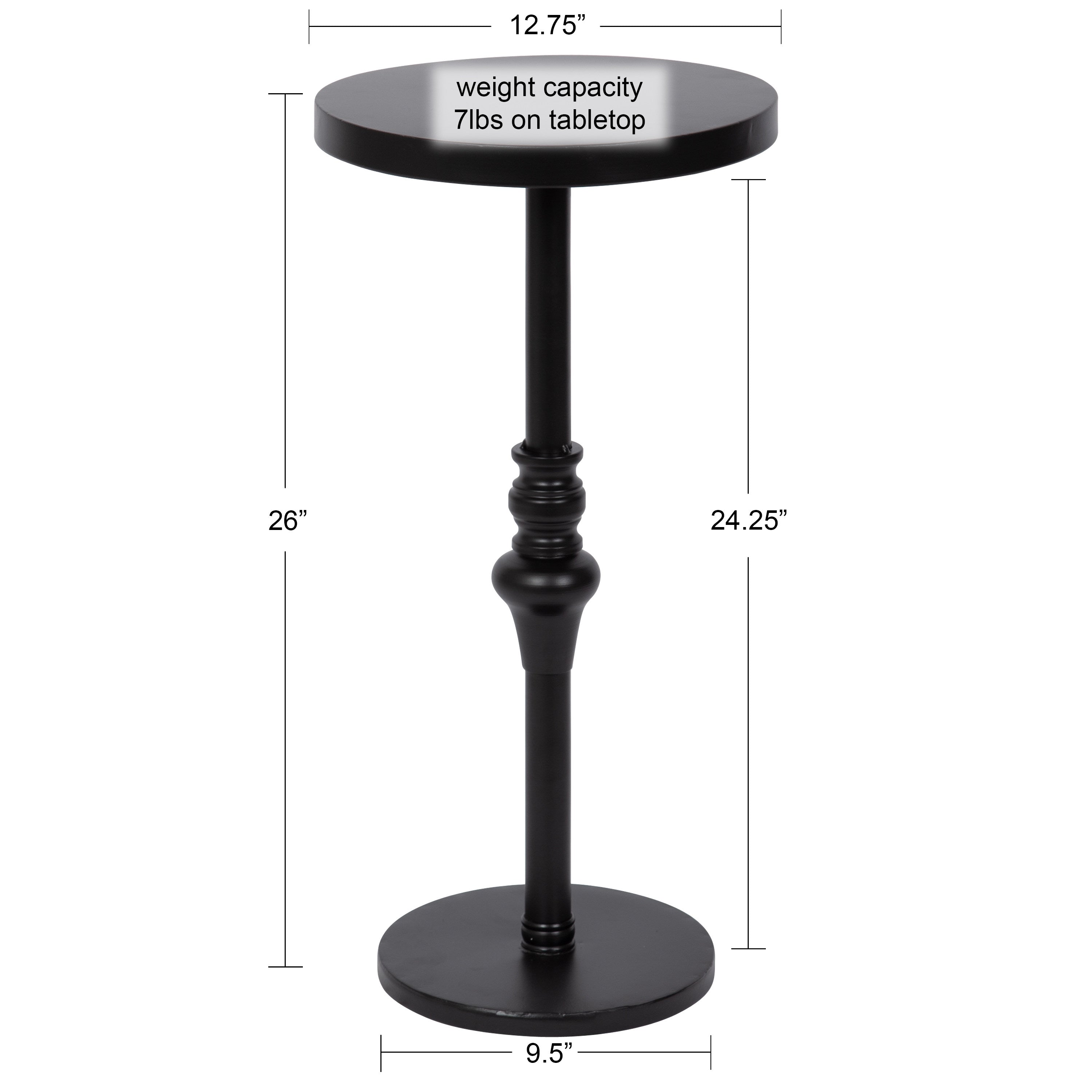 Drink Table Black 13x13x26 2