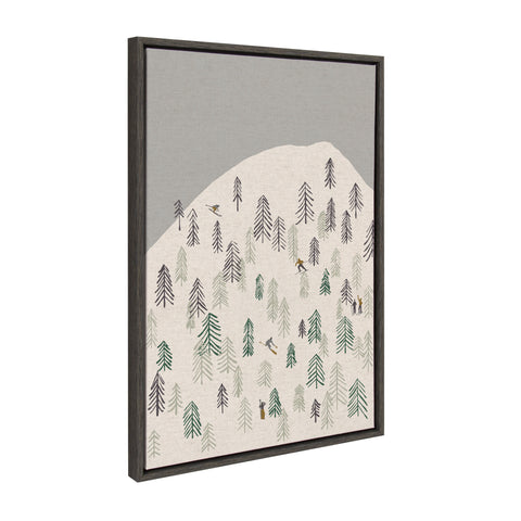 Sylvie New Nostalgia Skiers Framed Canvas by Hannah Beisang