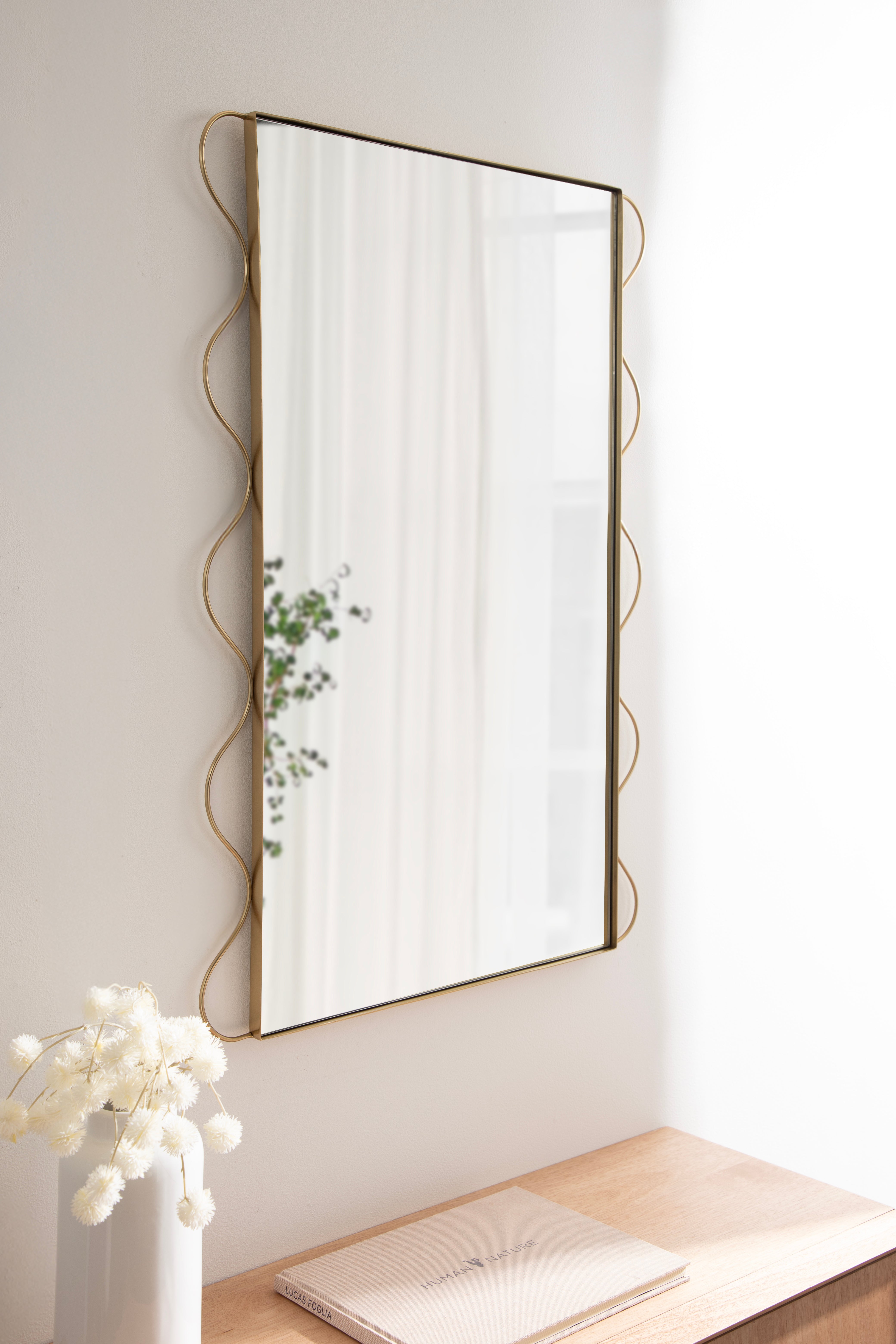 Wriggle Wavy Wall Mirror Metal