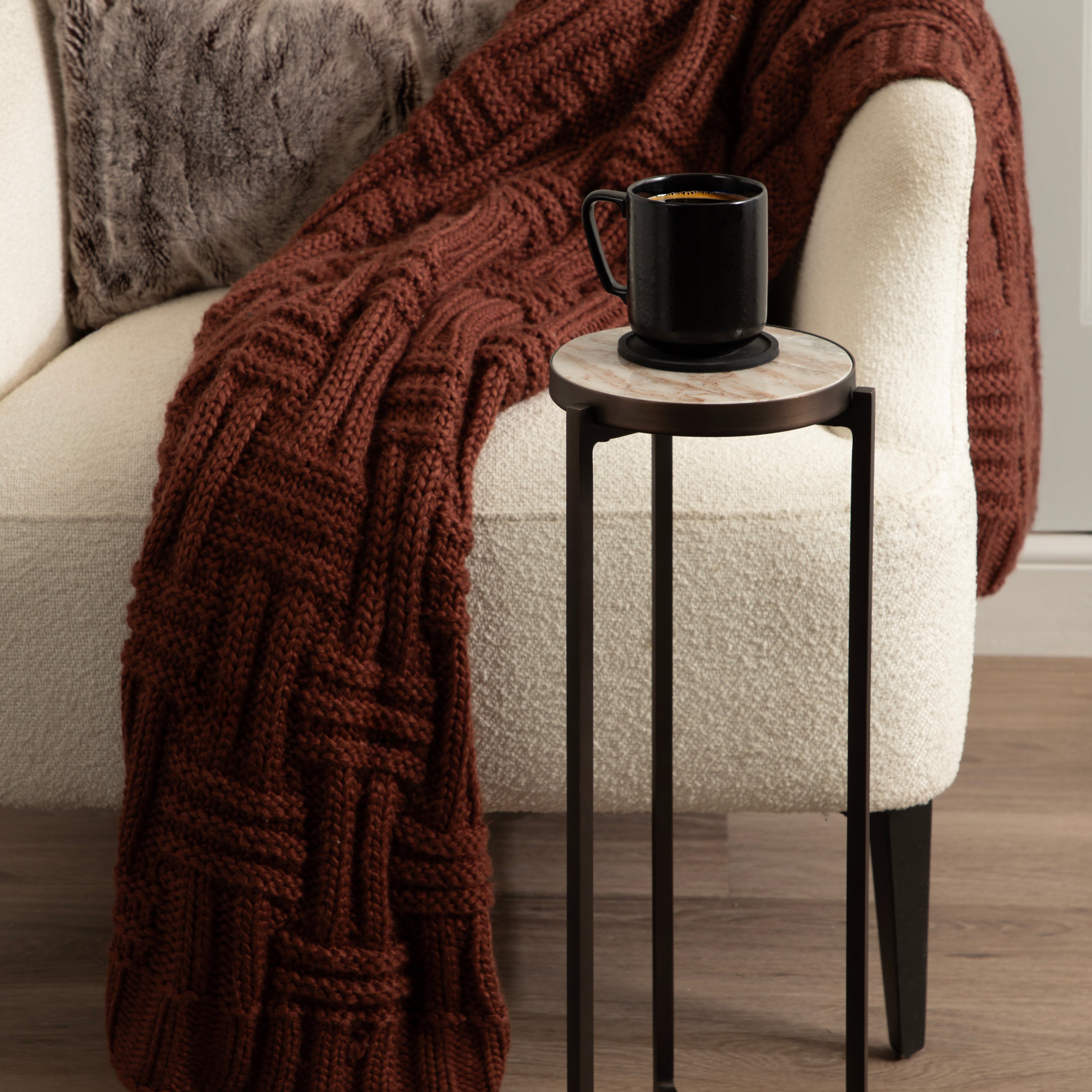 Drink Table Bronze Light Brown 9x9x23 6