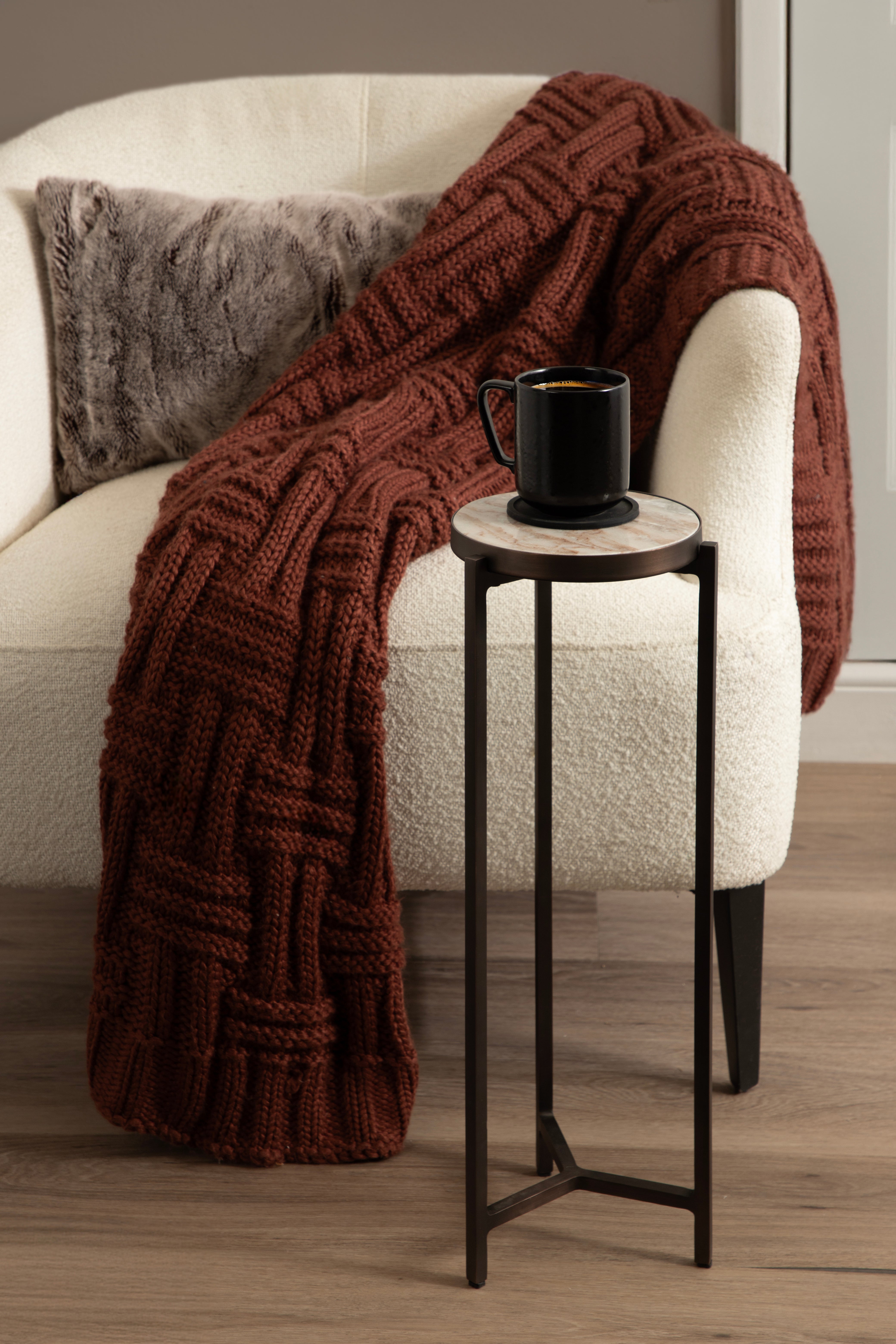 Drink Table Bronze Light Brown 9x9x23 6