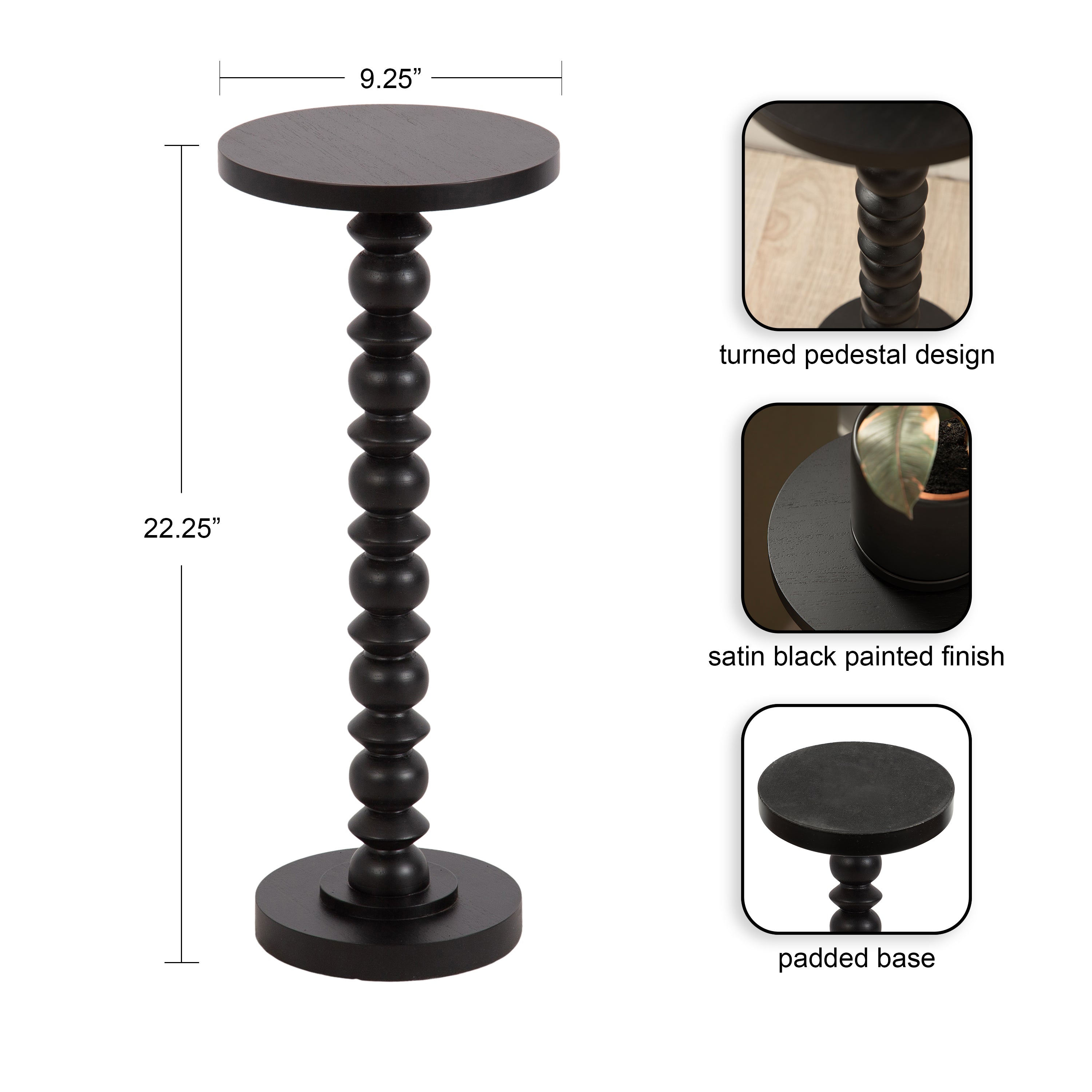 Drink Table Black 10x10x23 2