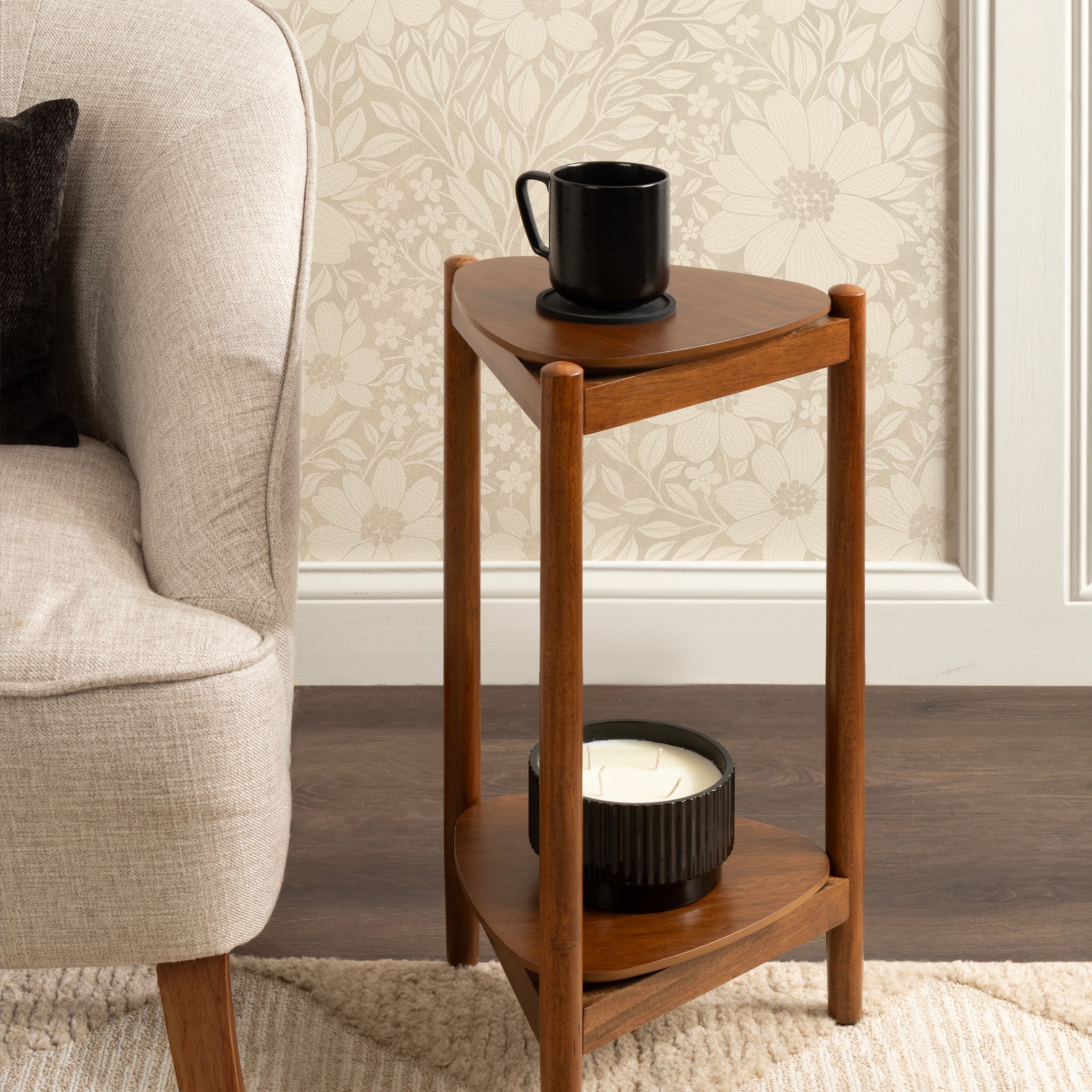 Side Table 12x13x24 Walnut Brown 7