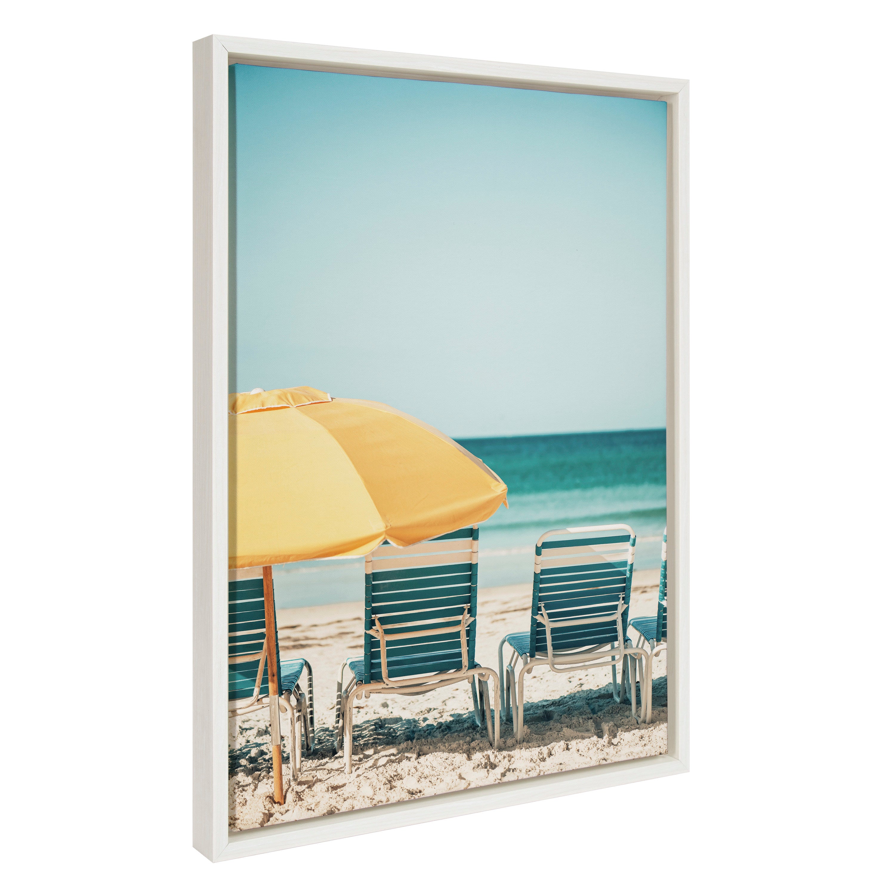 Sylvie Yellow Umbrella 2 Framed Canvas by Alicia Bock
