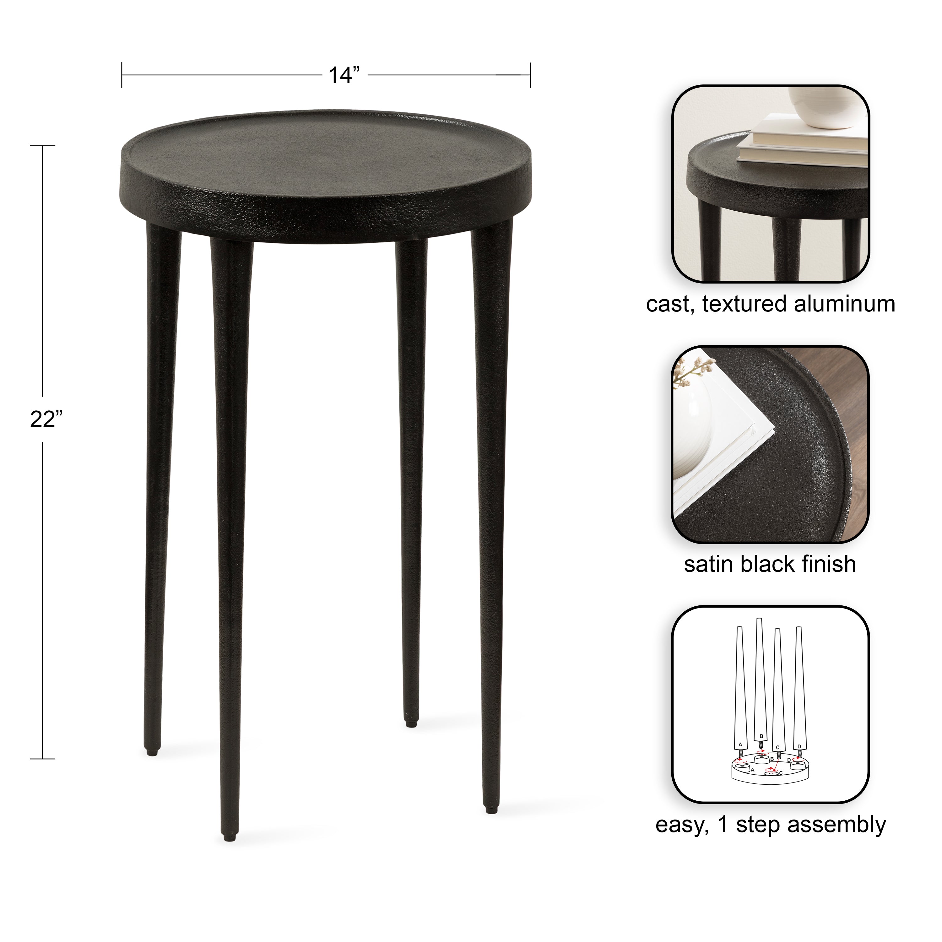 Rava Metal Table and Plant Stand