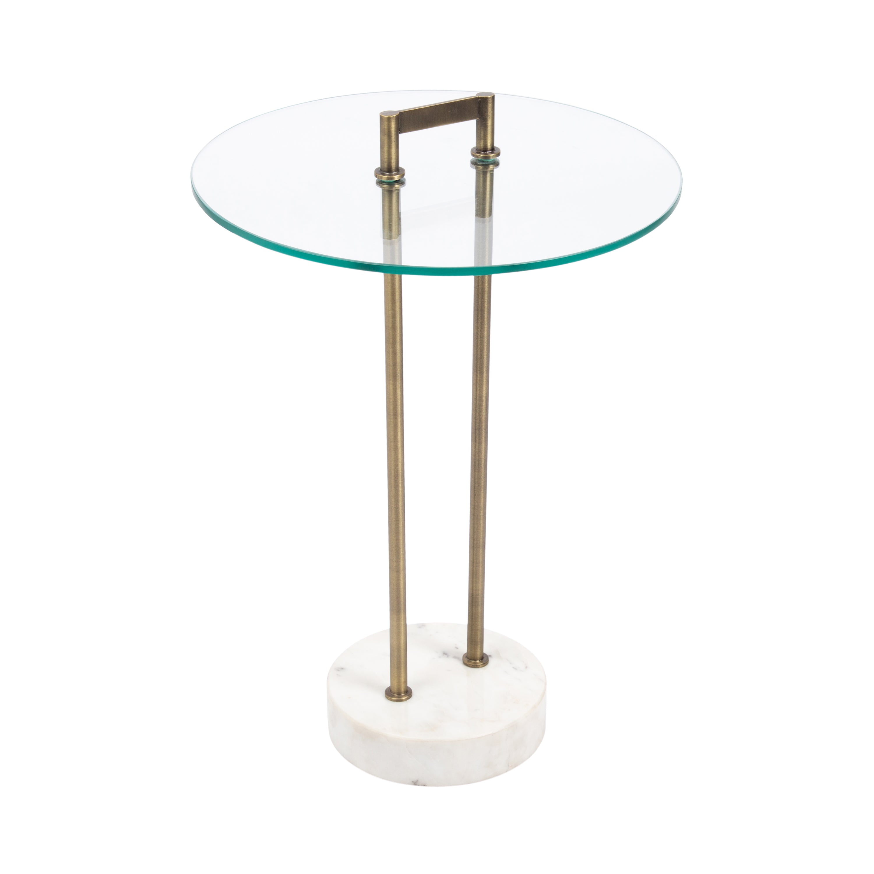 Side Table Gold White 16x16x24 1