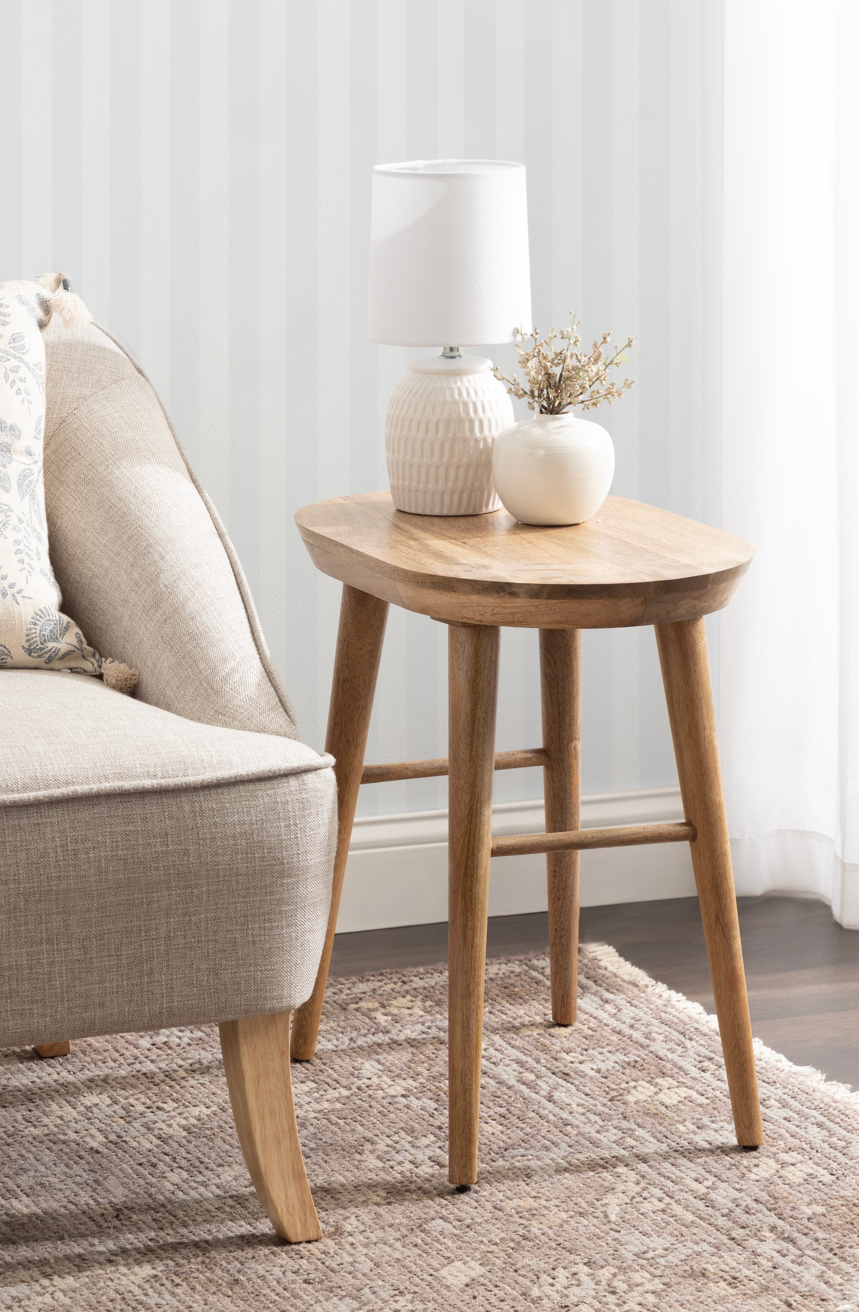 Conan Oval Wood Side Table