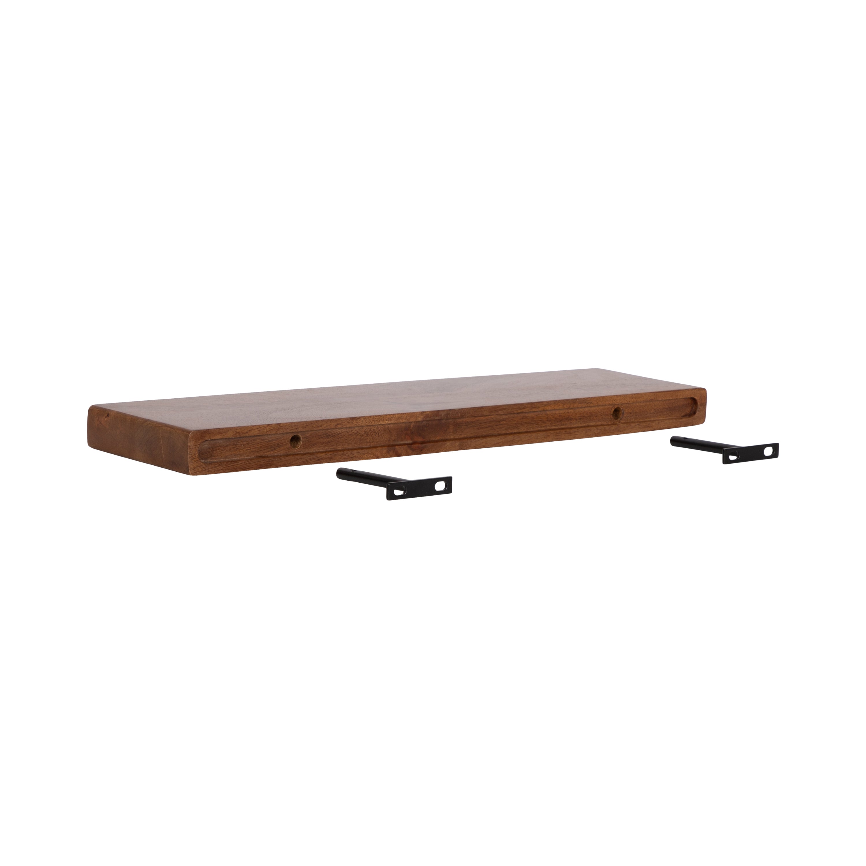 Floating Shelf Walnut Brown 2 Piece 24 inch 4