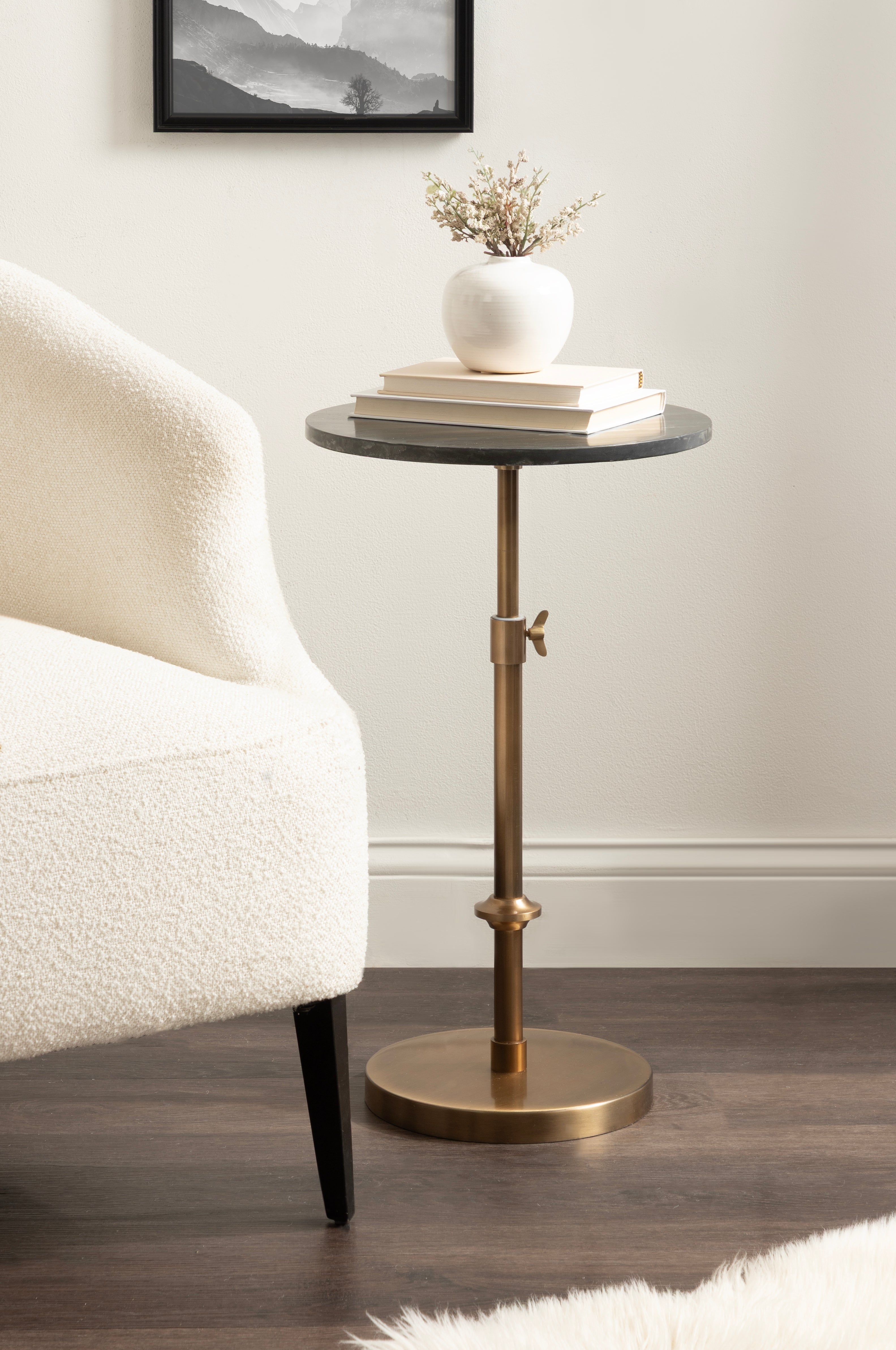 Drink Table Black Gold 14x14x30 7