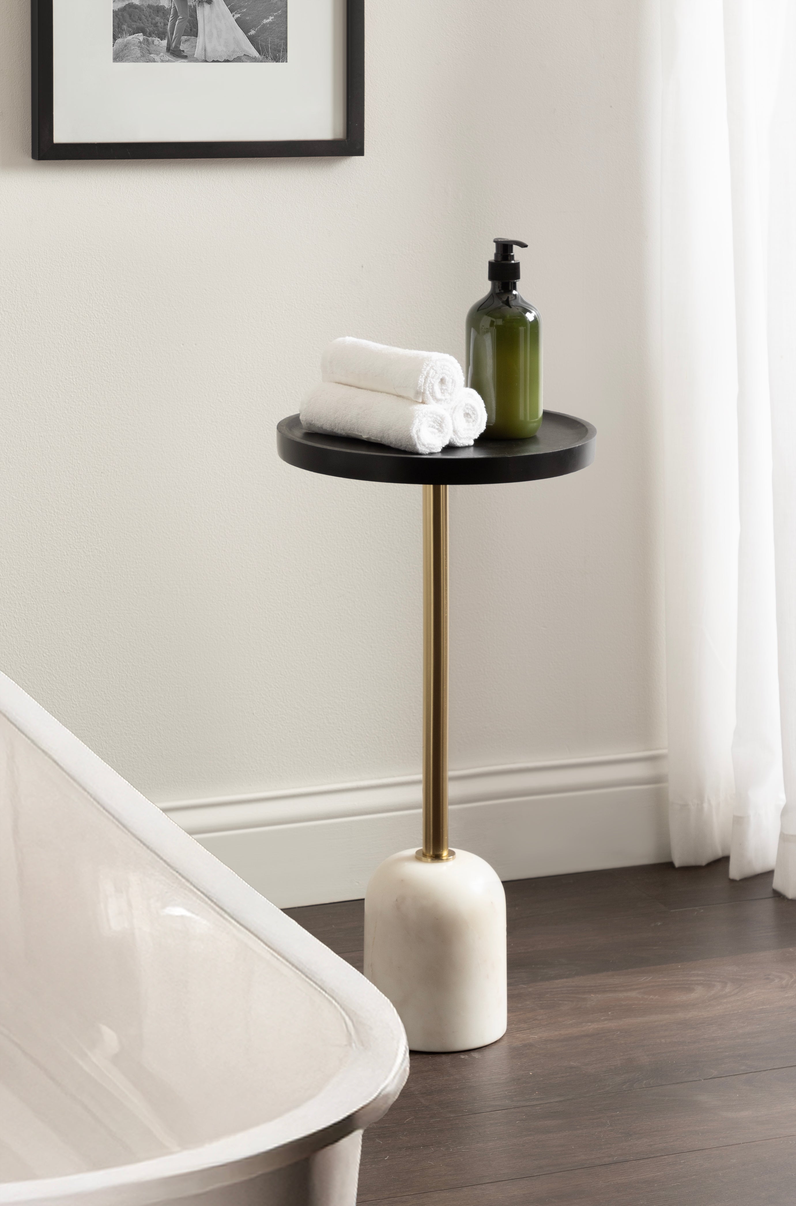Shorrock Wood and Marble Side Table