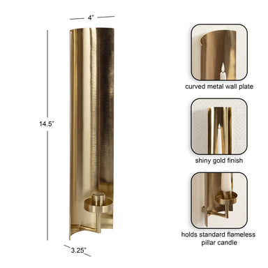 Wall Sconce Gold 4x4x15 2