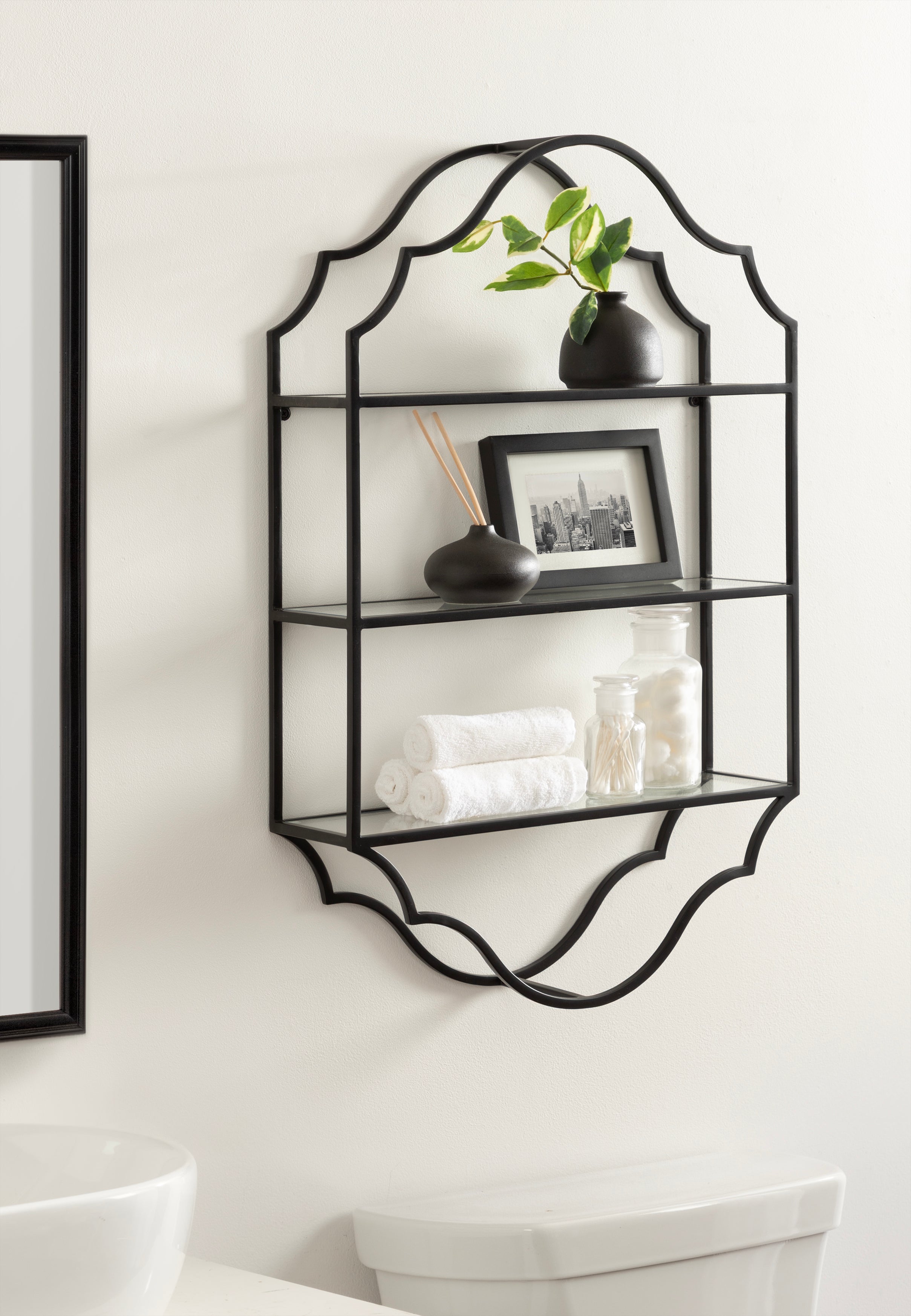 Accent Shelf Black 20x6x32 6