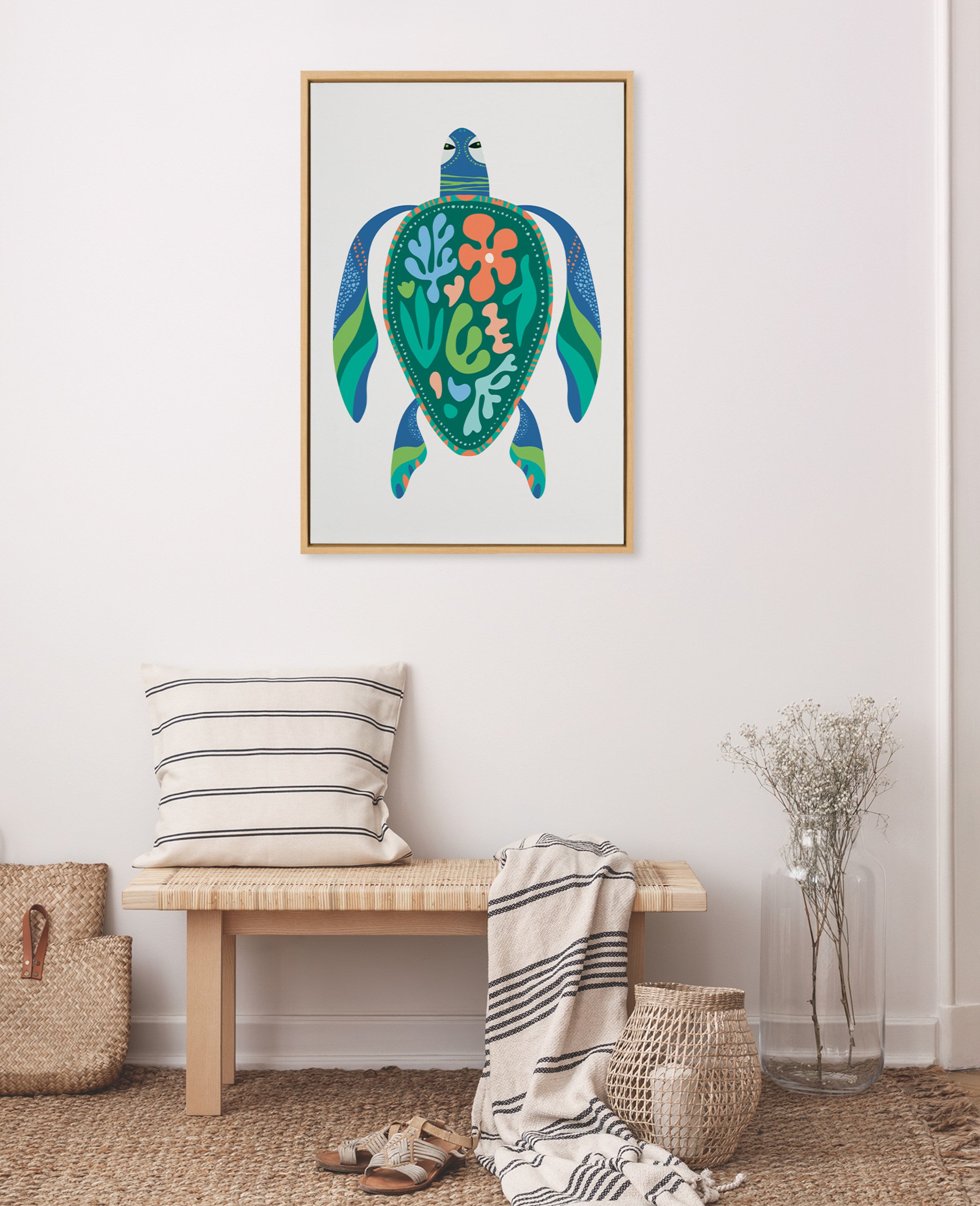 Sylvie MCM Sea Turtle Framed Canvas by Rachel Lee of My Dream Wall