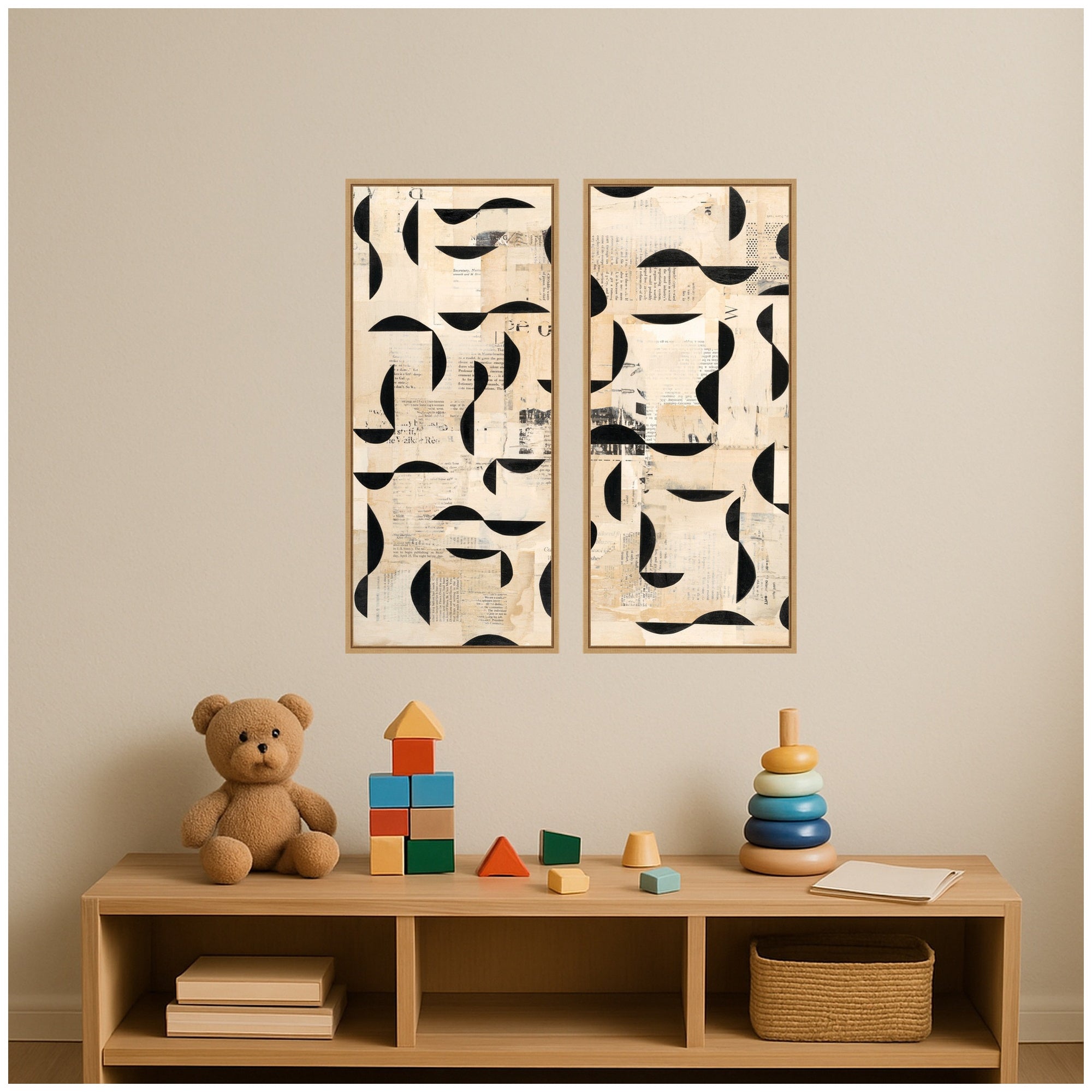 Half Moon Bay Panel 2 Piece Framed Canvas Wall Art Set by Felicia Dadak