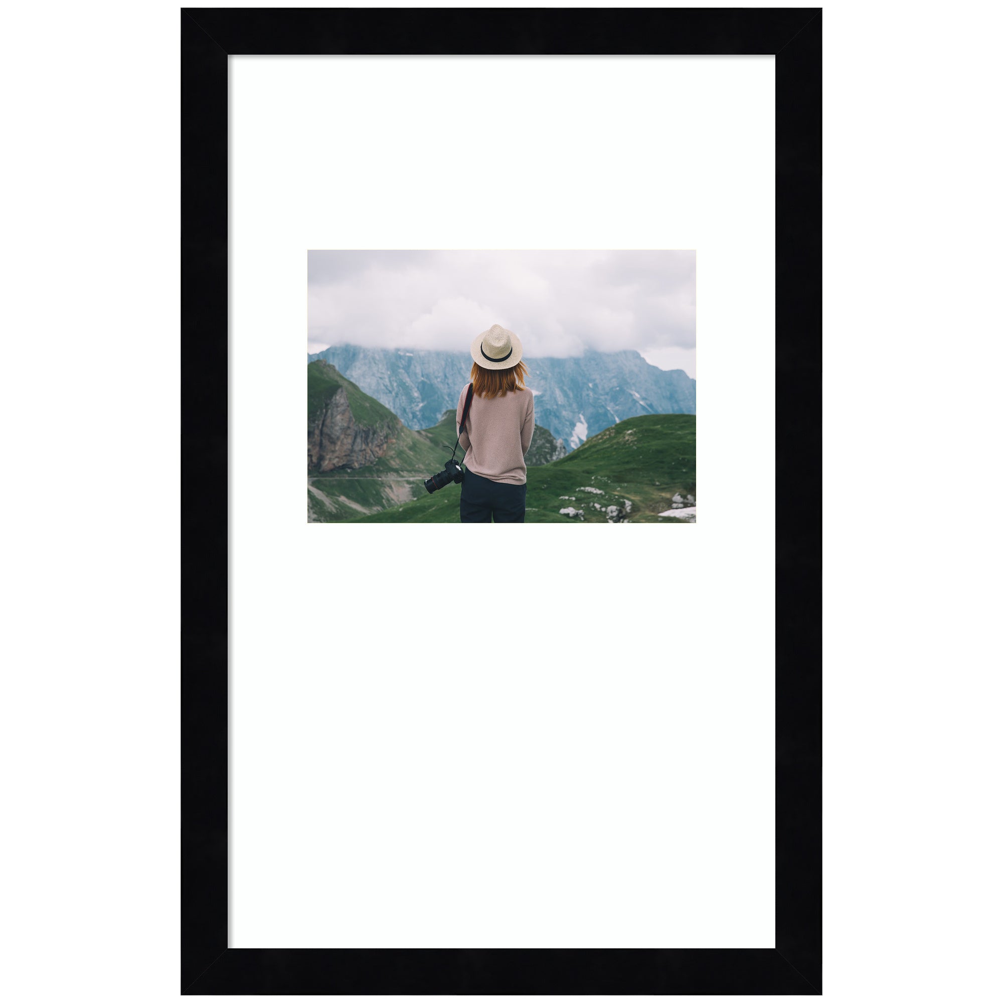 Wall Frame Svelte Noir Black 10x16 matted to 5x7 1