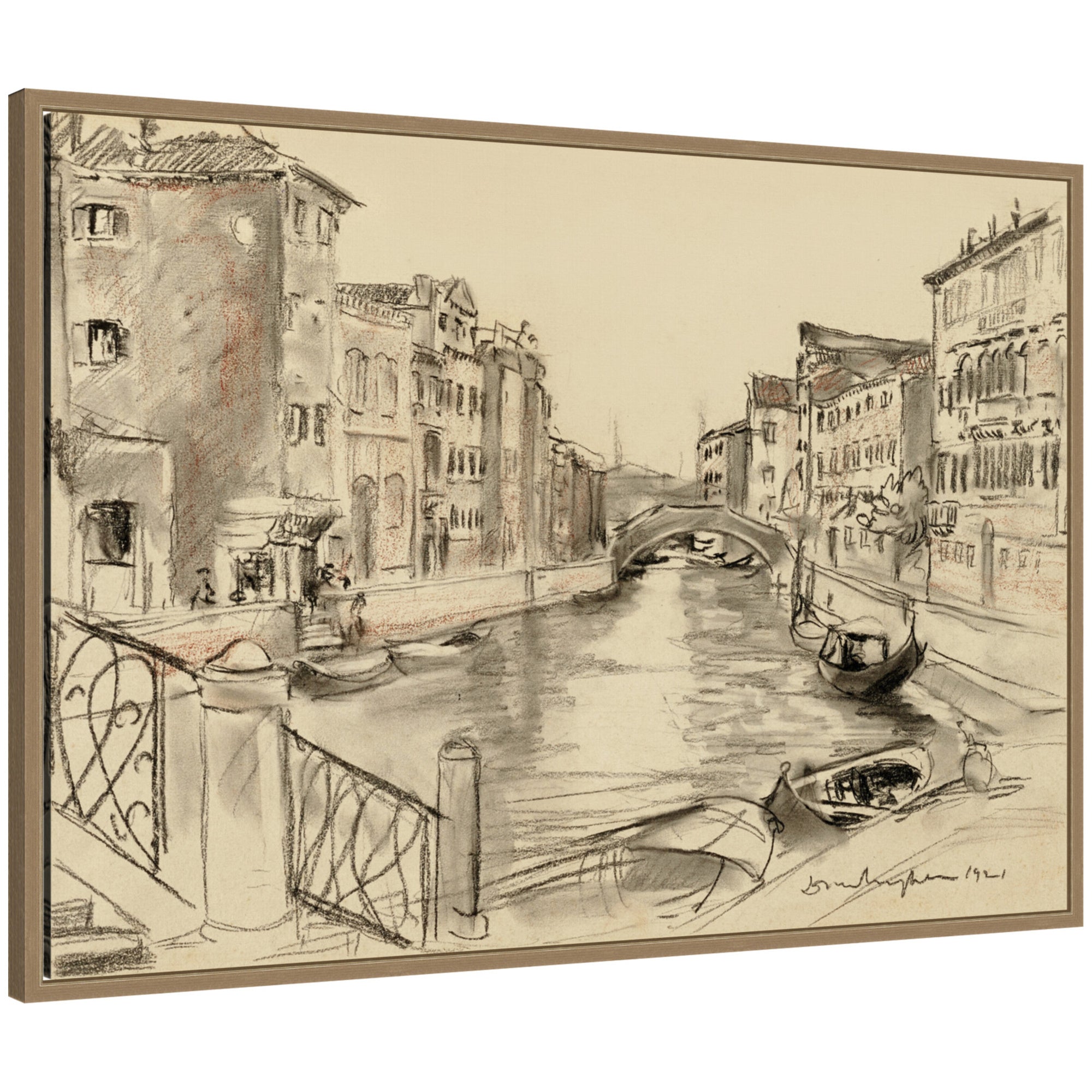 Framed Canvas 33x23 Sylvie Dark Gold 1