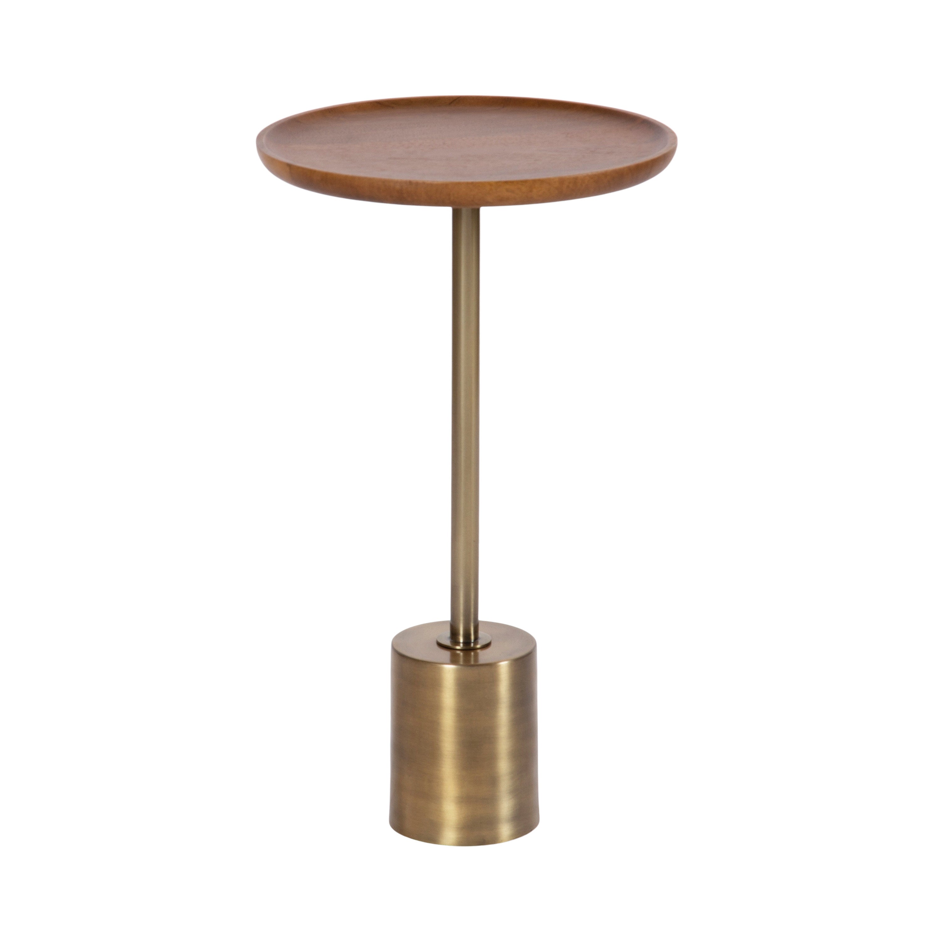 Side Table Walnut Brown Gold 14x14x24 1